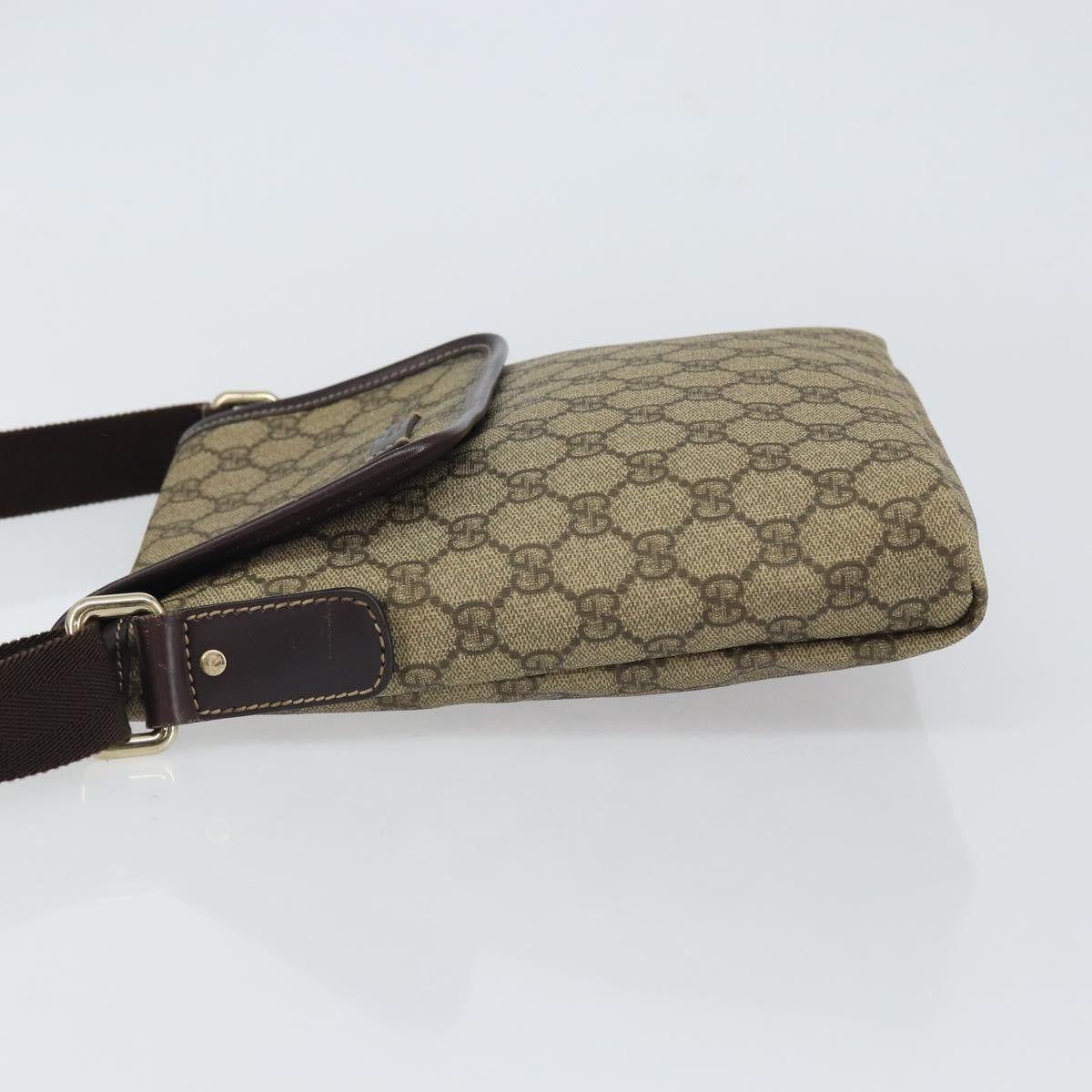 Gucci Flap Messenger Gg Coated Canvas Beige Pvc Shoulder Bag Bag (Pre-Owned)