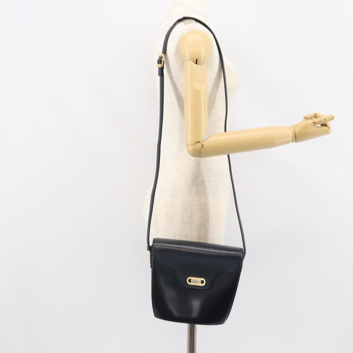 Bally Vintage Leather Black Leather Shoulder Bag Bag (Pre-Owned)