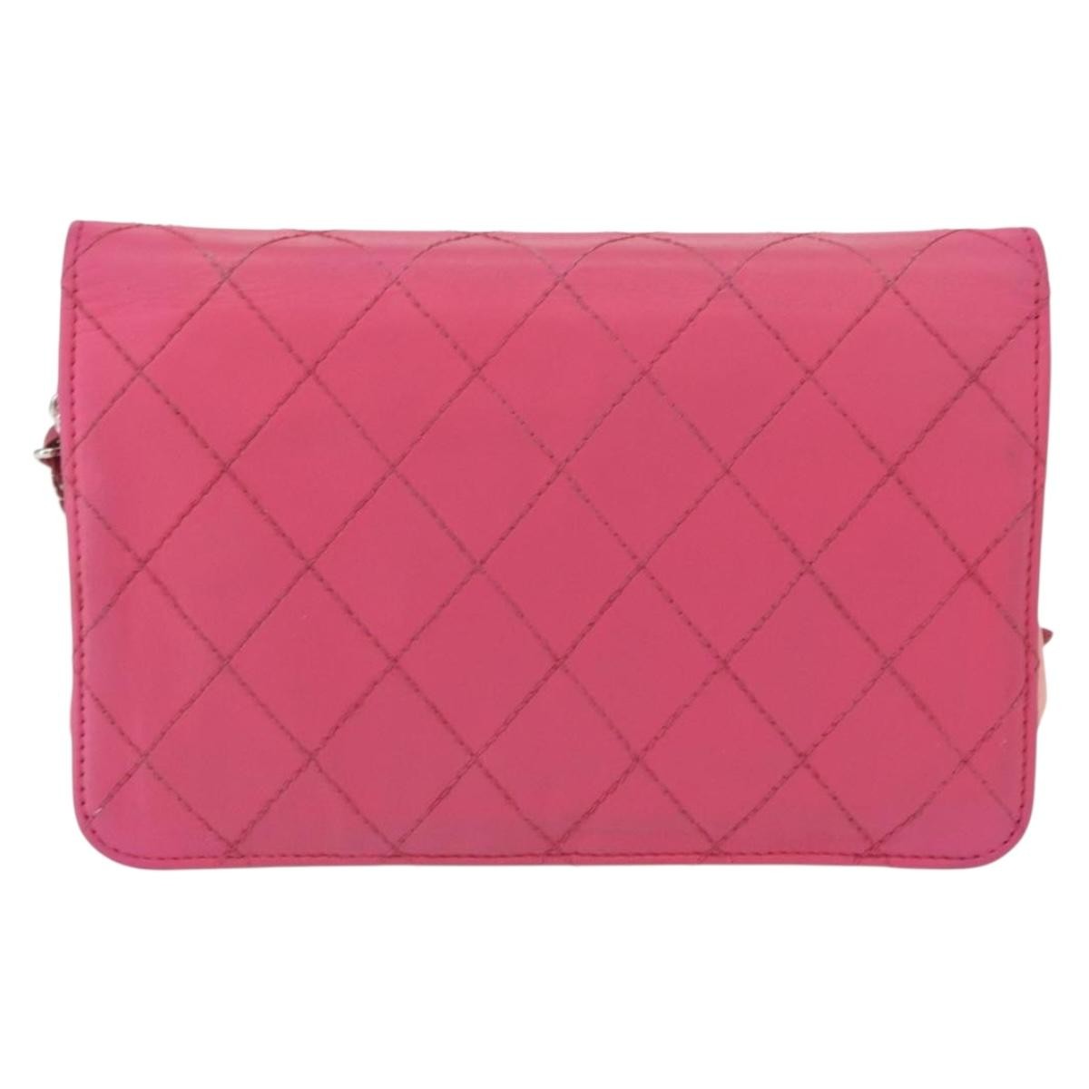 Chanel Wallet On Chain Quilted Ombre Lambskin Pink Leather Crossbody Bag Bag (Pre-Owned)