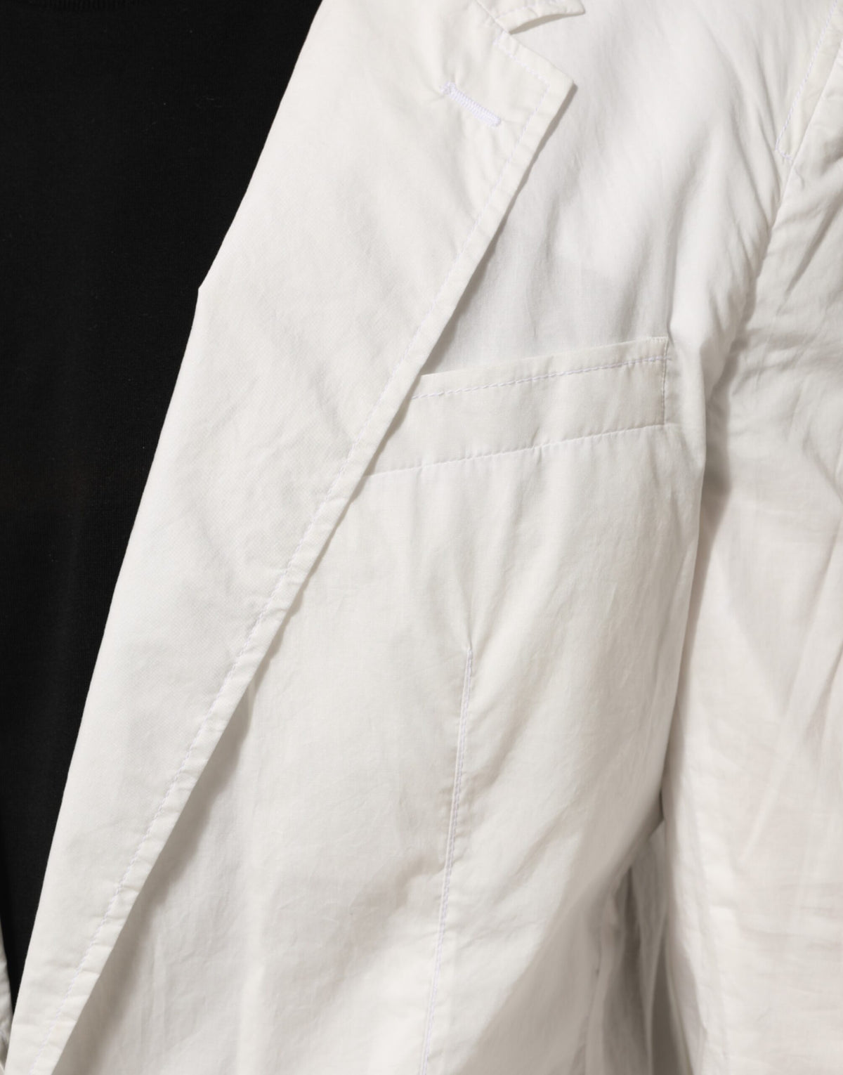 Dolce & Gabbana White Cotton 1 Button Men Suit Men's Blazer (Pre-Owned)