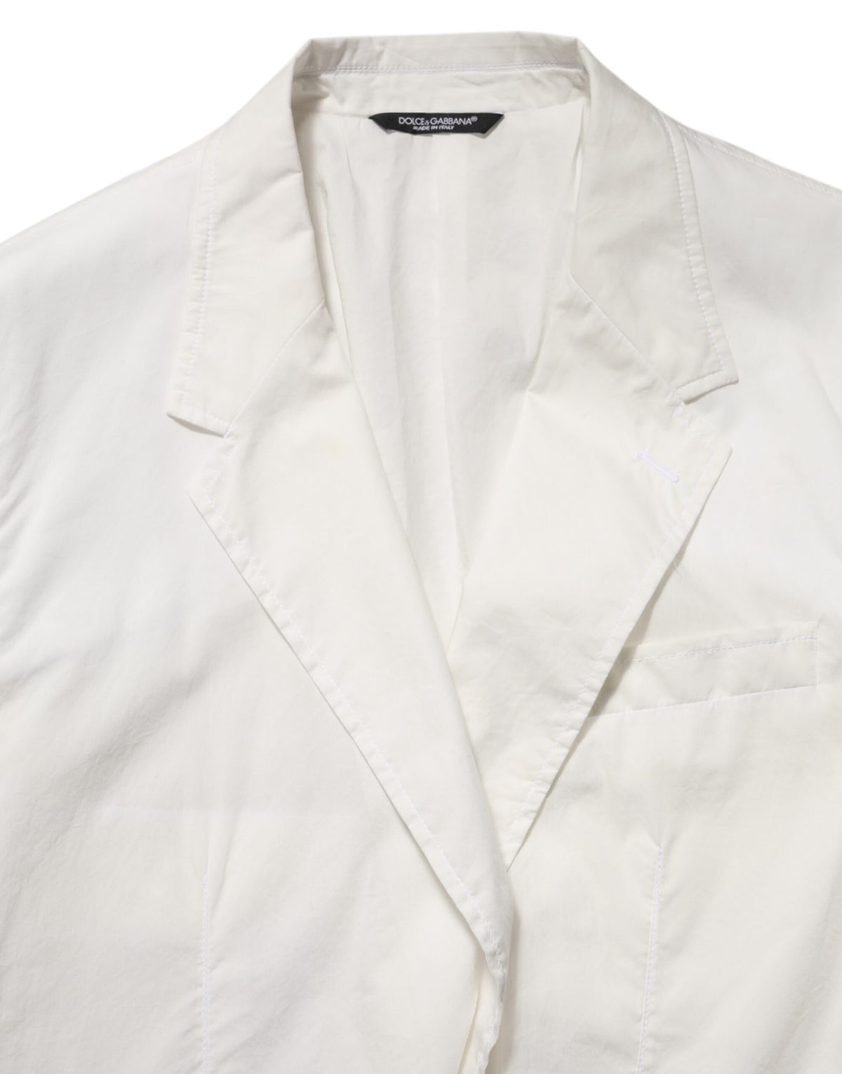 Dolce & Gabbana White Cotton 1 Button Men Suit Men's Blazer (Pre-Owned)