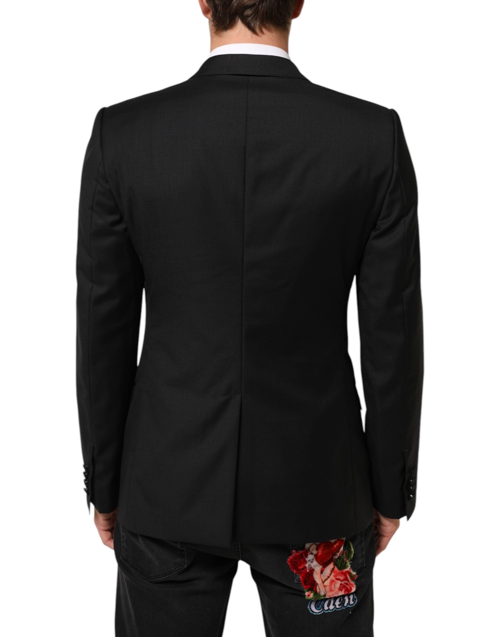 Dolce & Gabbana Black MARTINI Double-Breasted Suit Men's Blazer