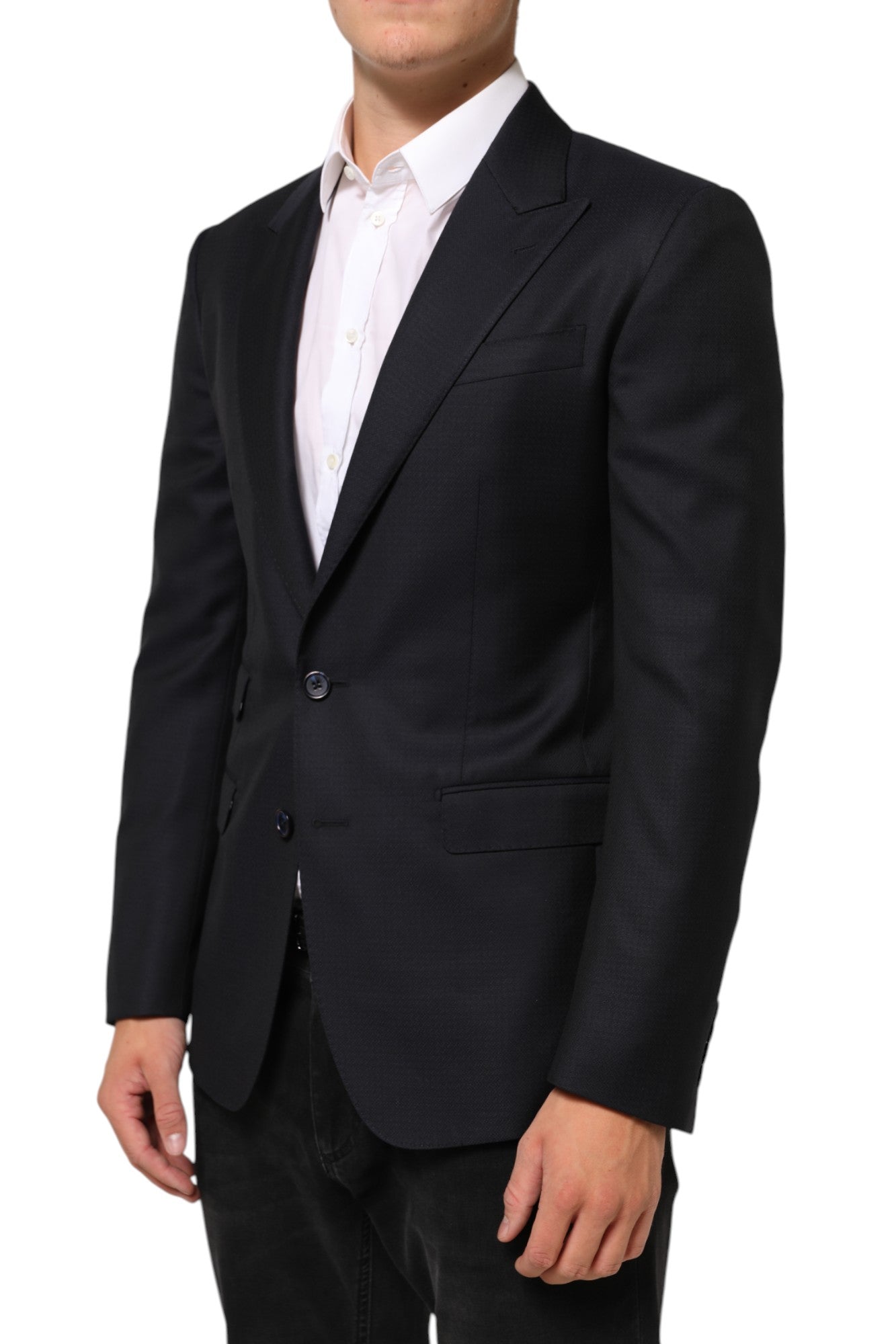 Dolce & Gabbana Dark Blue Wool NAPOLI 2 Button Men Suit Men's Blazer