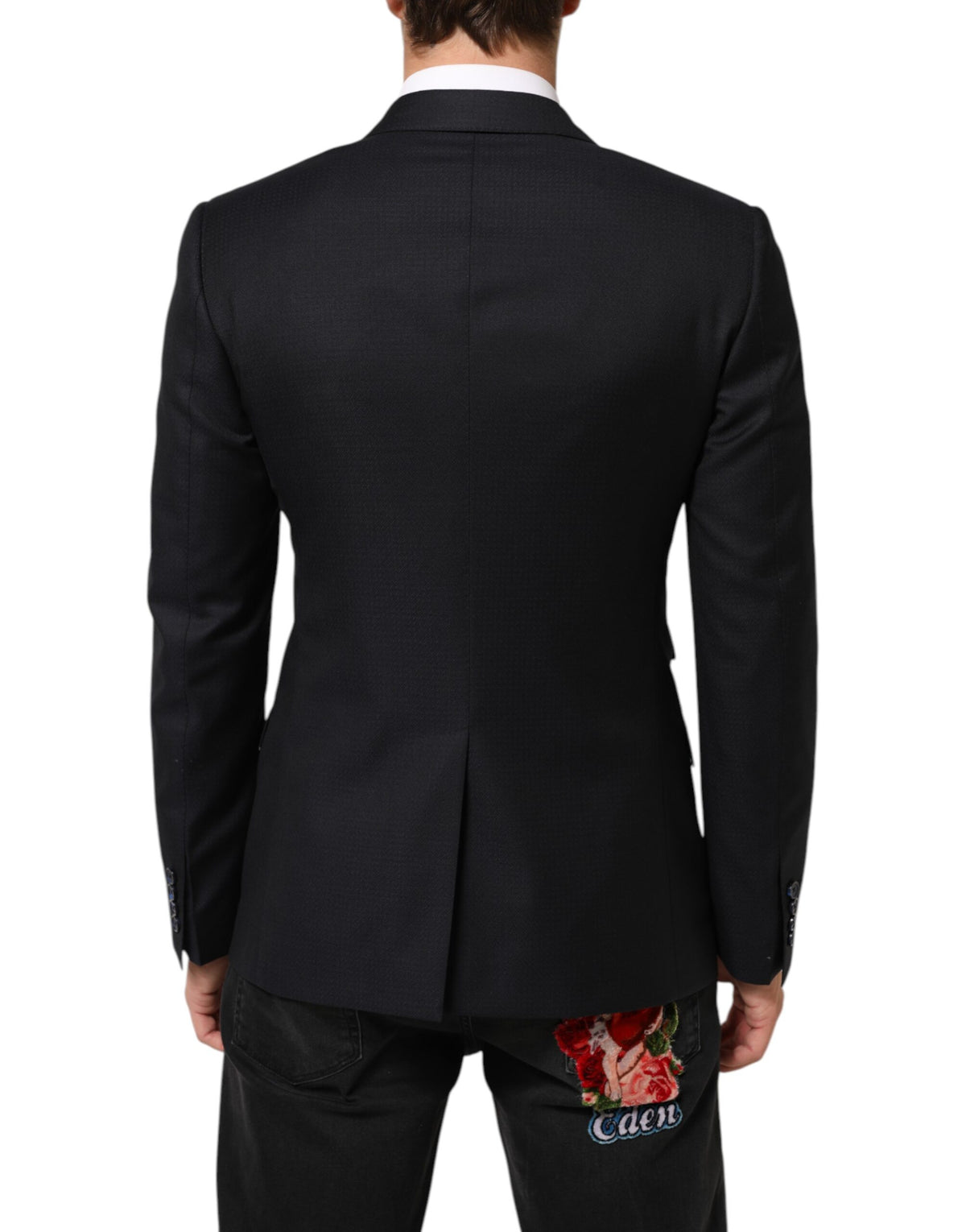 Dolce & Gabbana Dark Blue Wool NAPOLI 2 Button Men Suit Men's Blazer