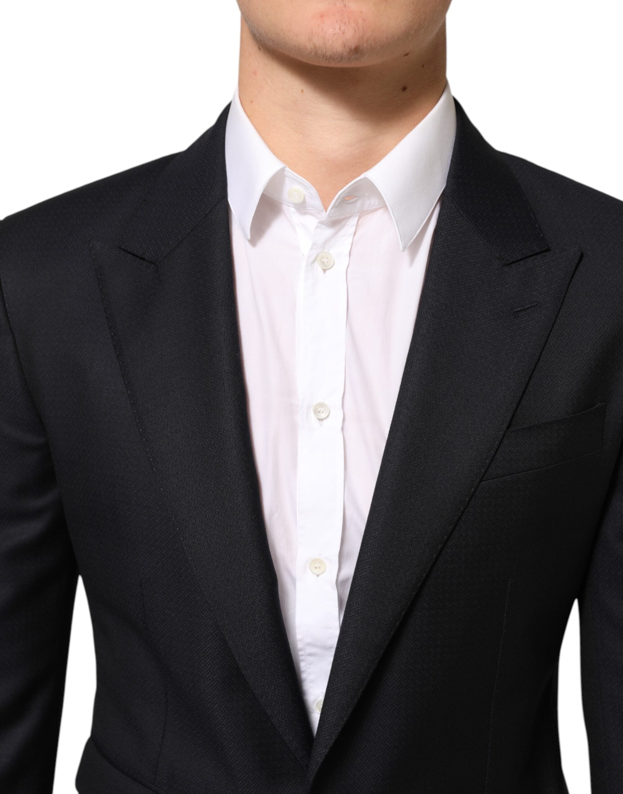 Dolce & Gabbana Dark Blue Wool NAPOLI 2 Button Men Suit Men's Blazer