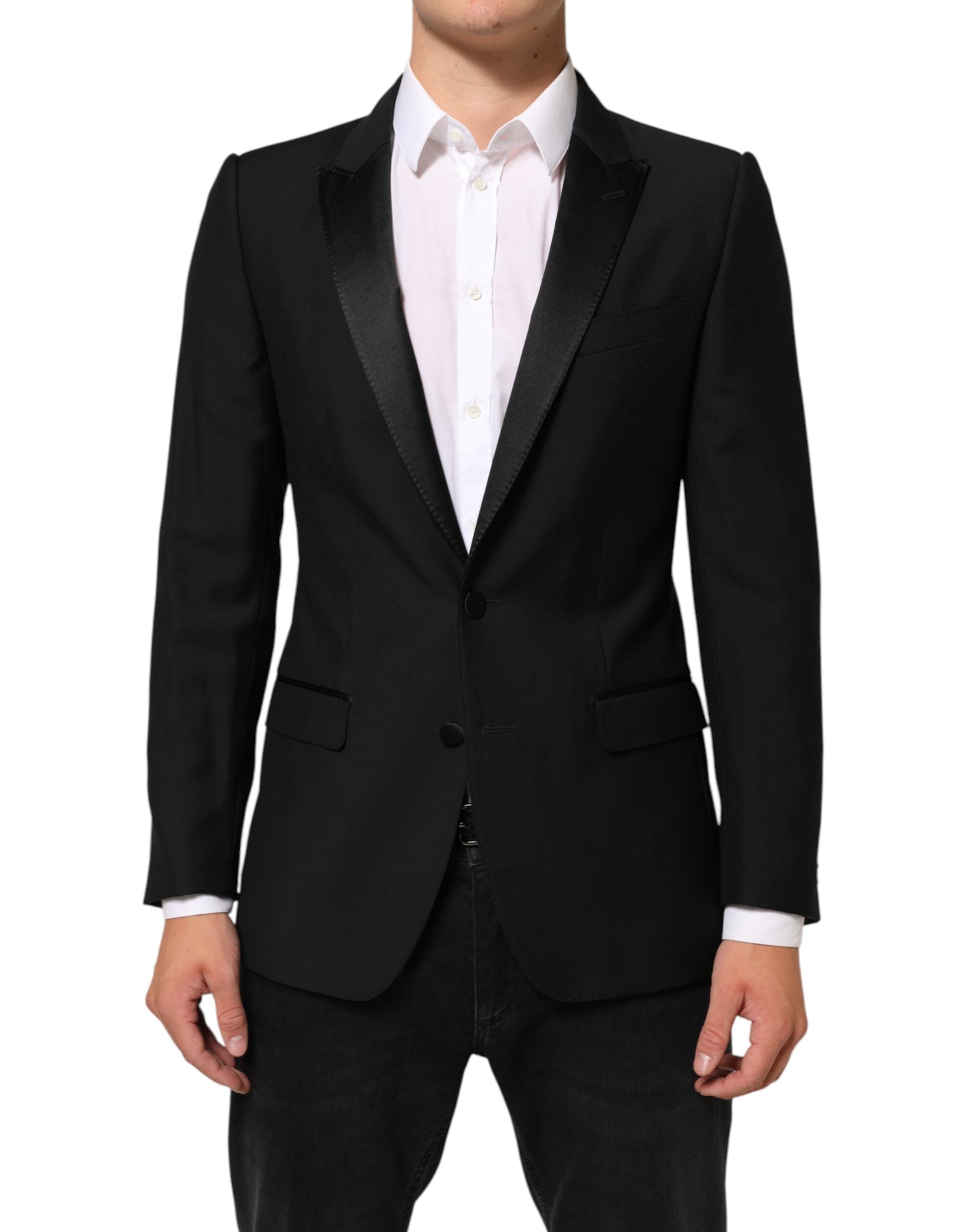 Dolce & Gabbana Black Wool MARTINI 2 Button Men Suit Men's Blazer