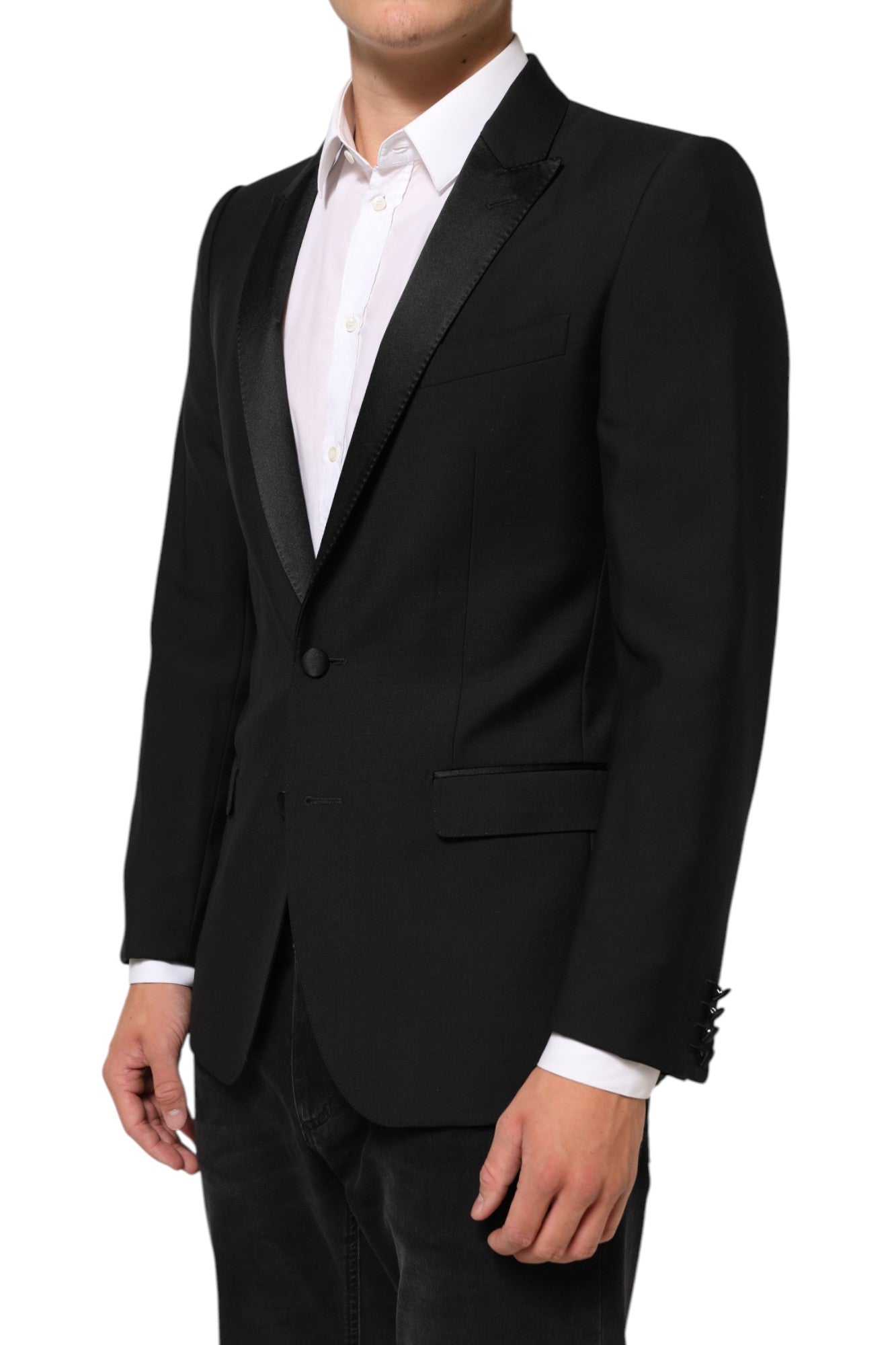 Dolce & Gabbana Black Wool MARTINI 2 Button Men Suit Men's Blazer
