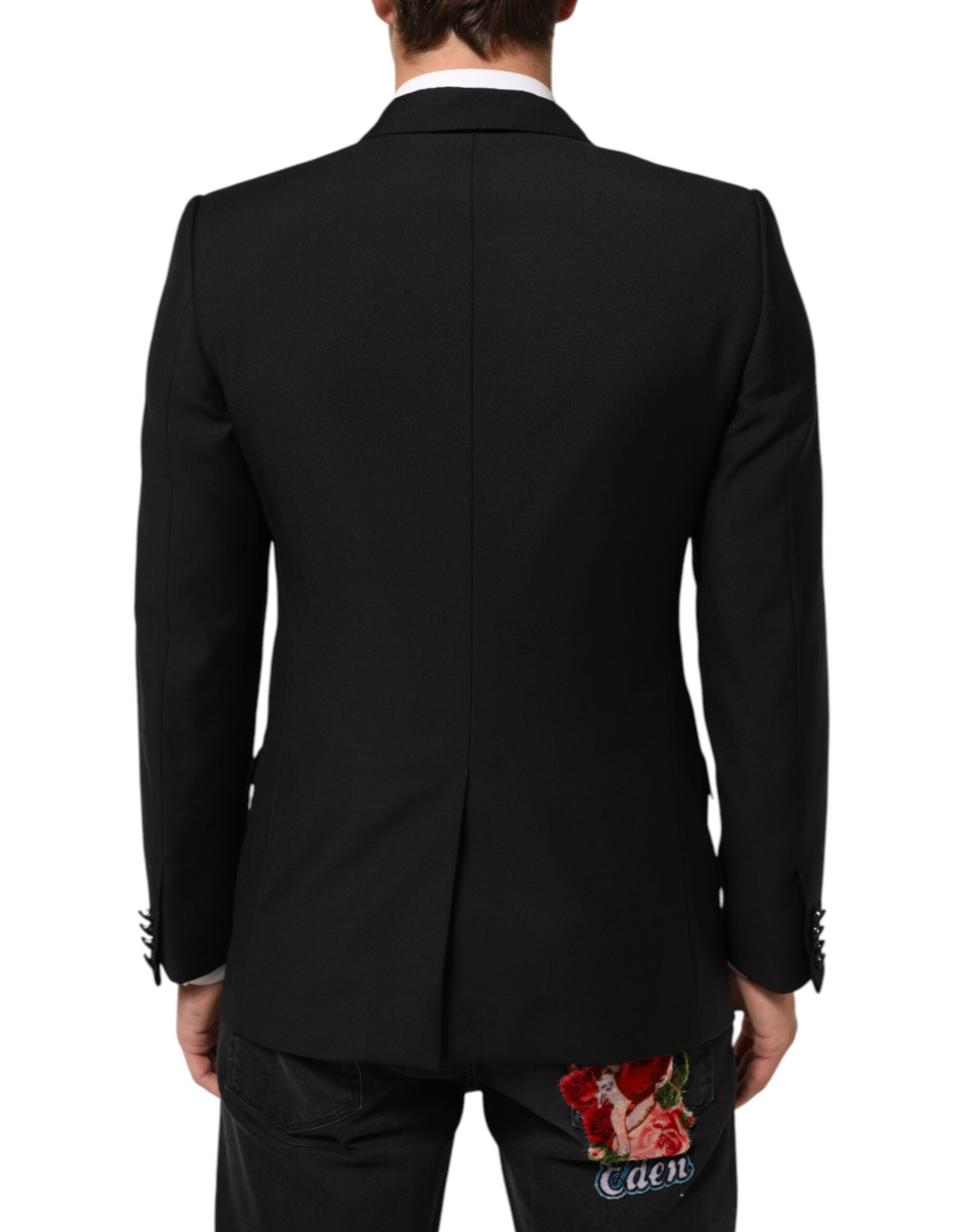 Dolce & Gabbana Black Wool MARTINI 2 Button Men Suit Men's Blazer
