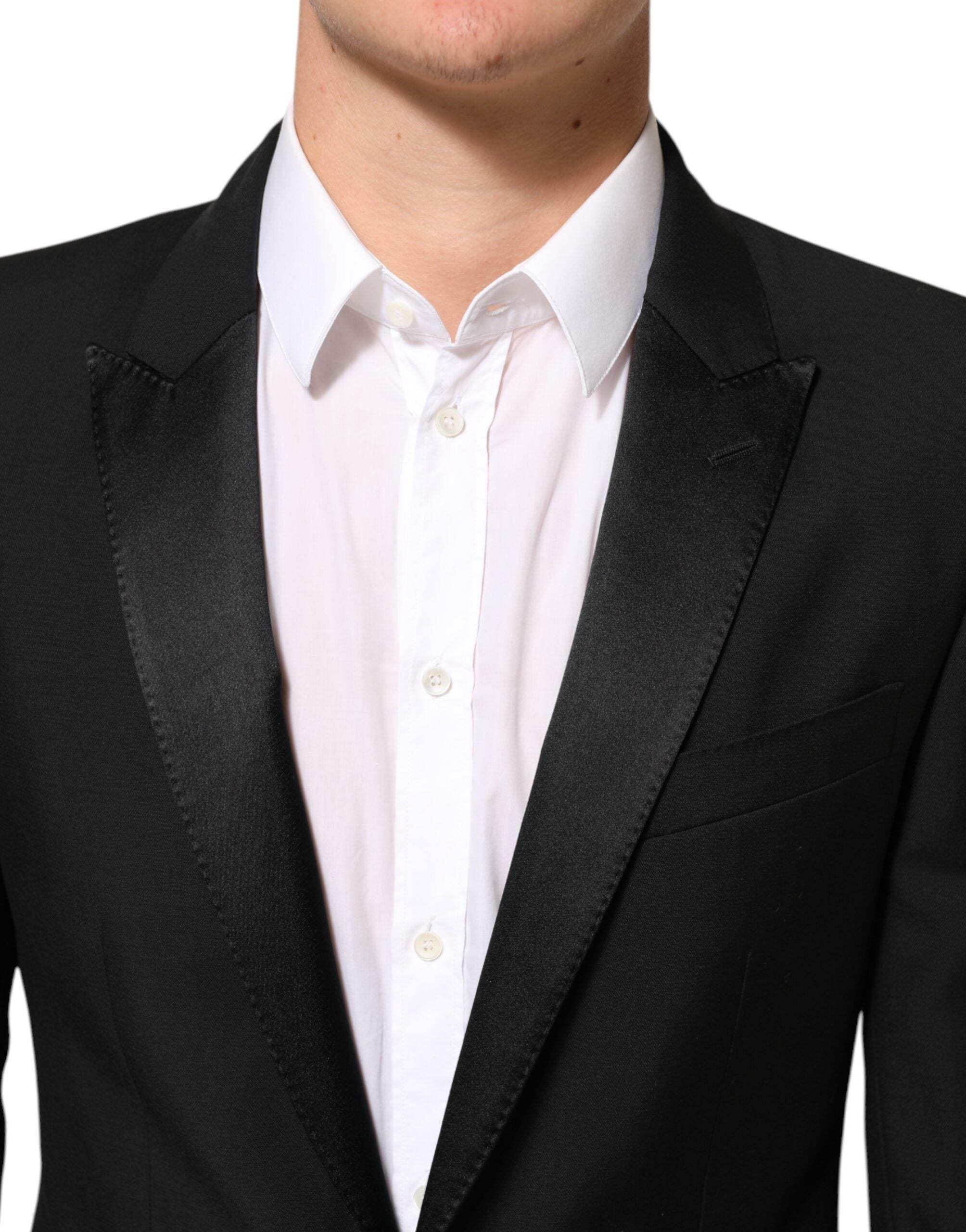 Dolce & Gabbana Black Wool MARTINI 2 Button Men Suit Men's Blazer