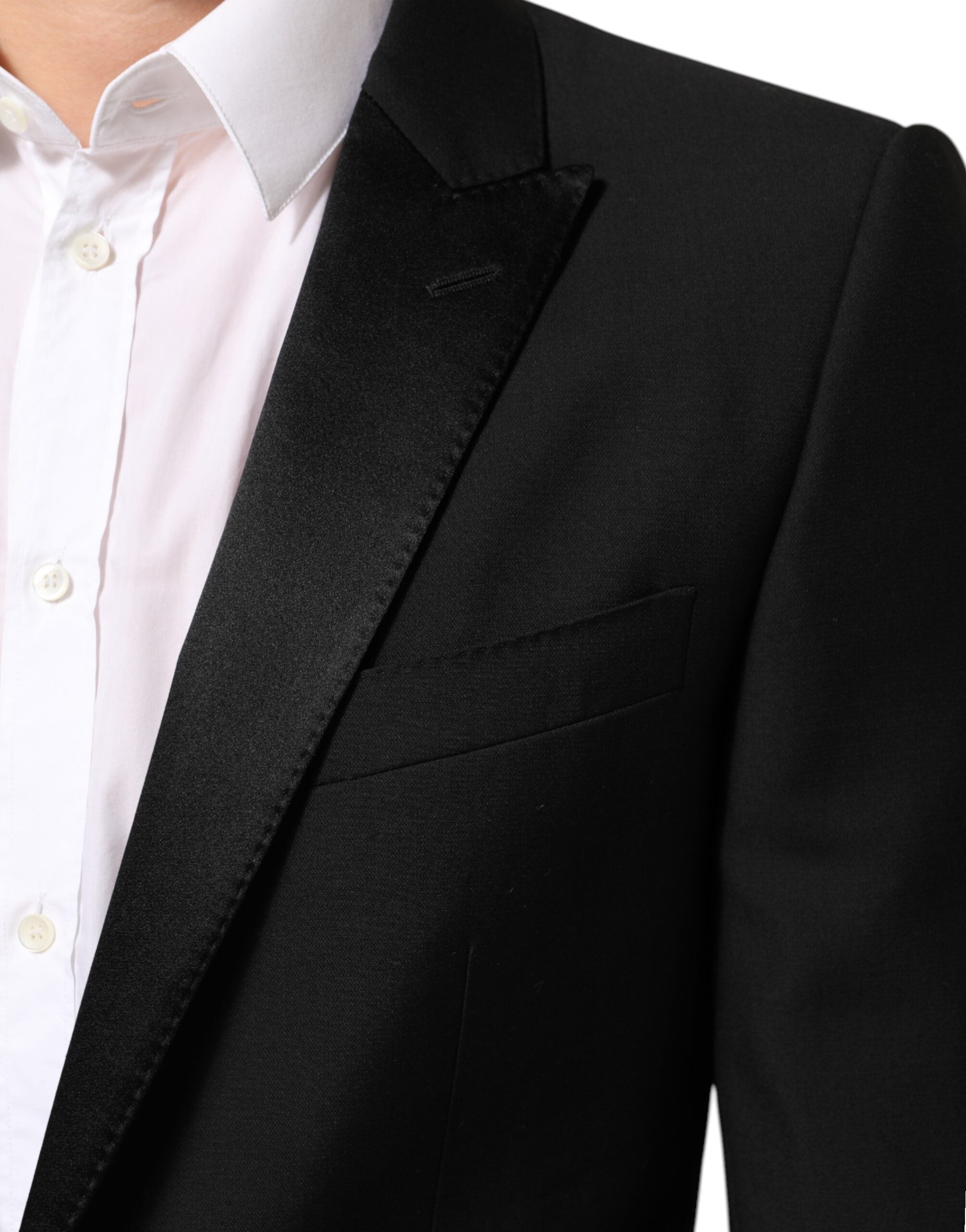 Dolce & Gabbana Black Wool MARTINI 2 Button Men Suit Men's Blazer