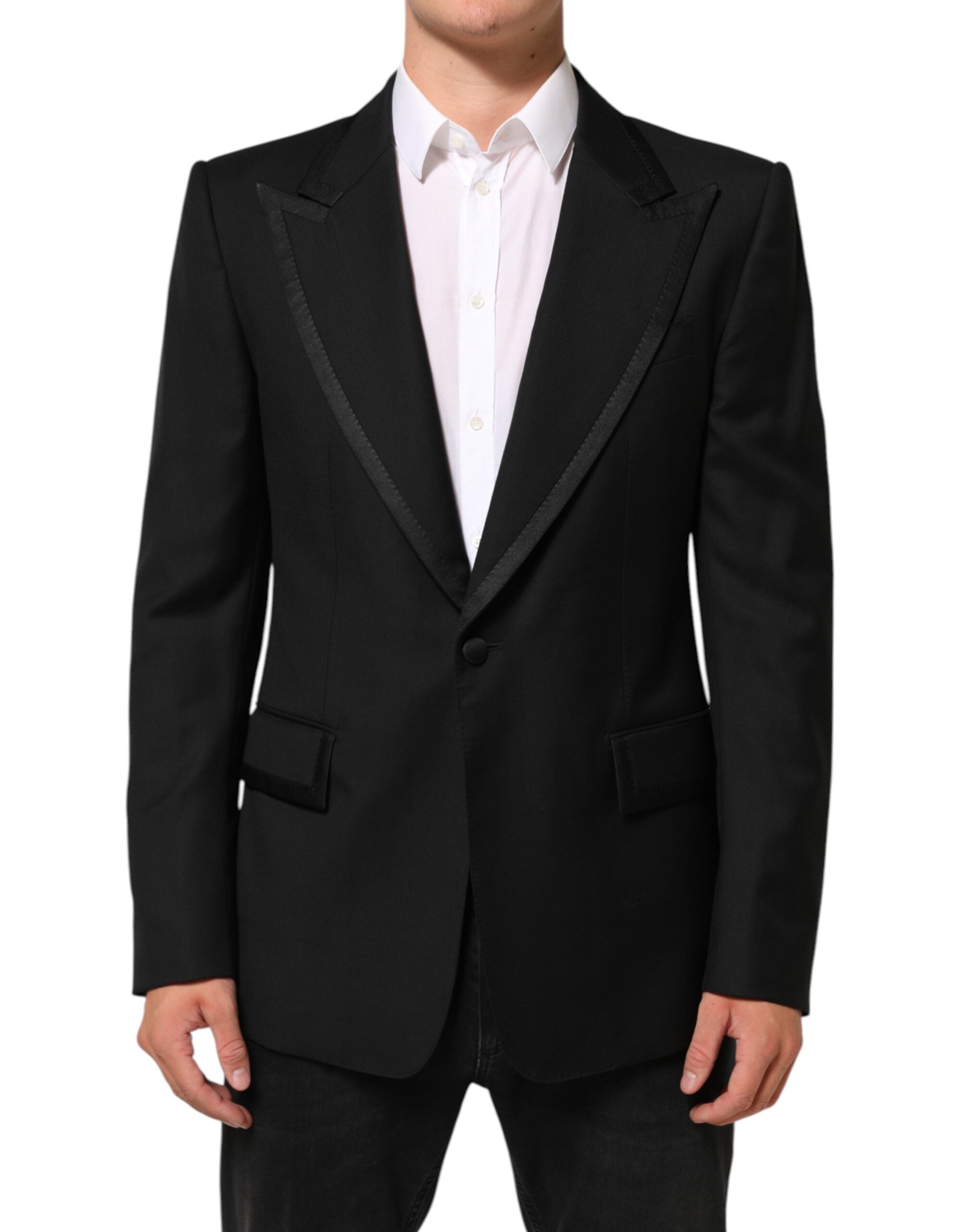 Dolce & Gabbana Black Wool 1 Button Suit Jacket Men Men's Blazer
