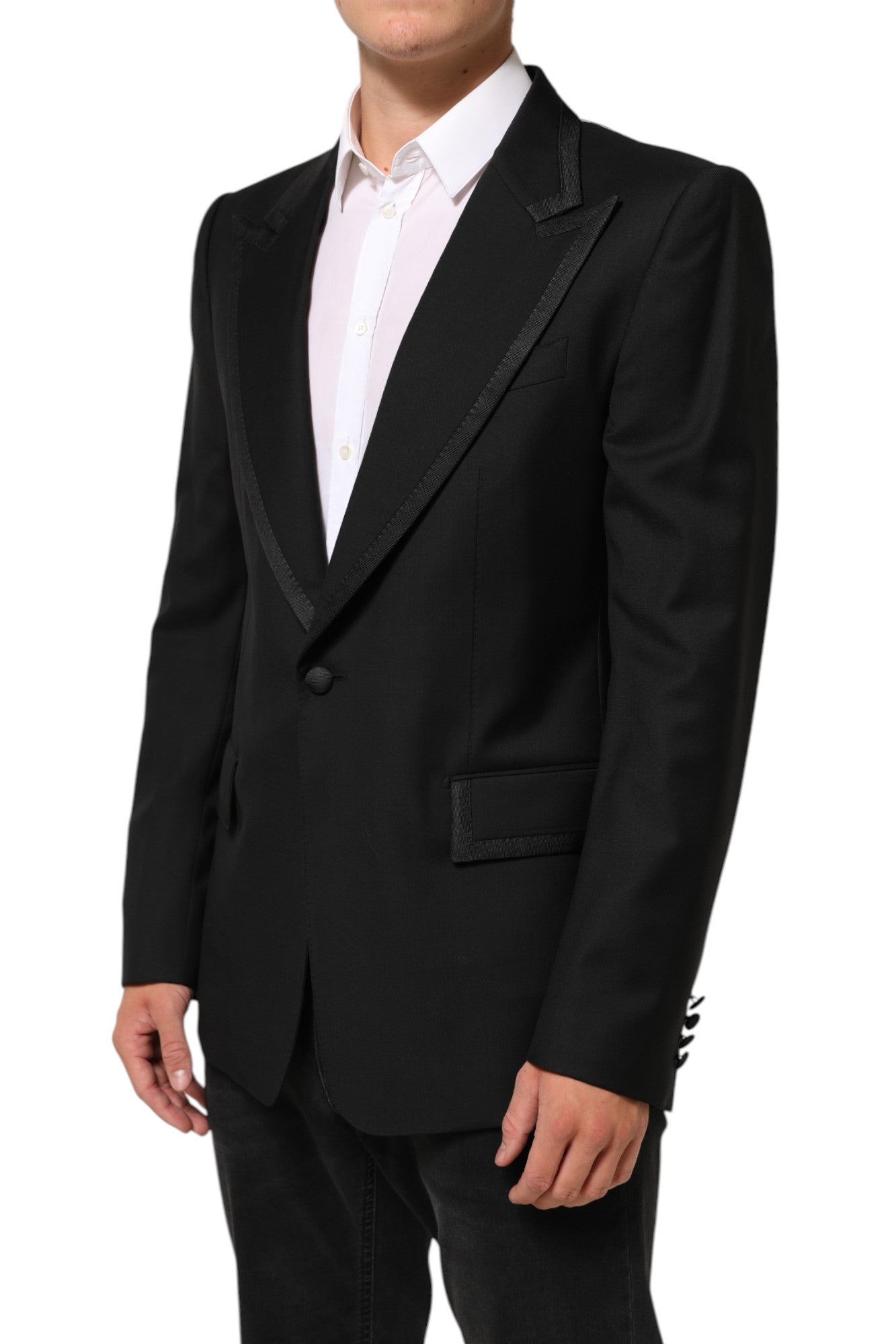 Dolce & Gabbana Black Wool 1 Button Suit Jacket Men Men's Blazer