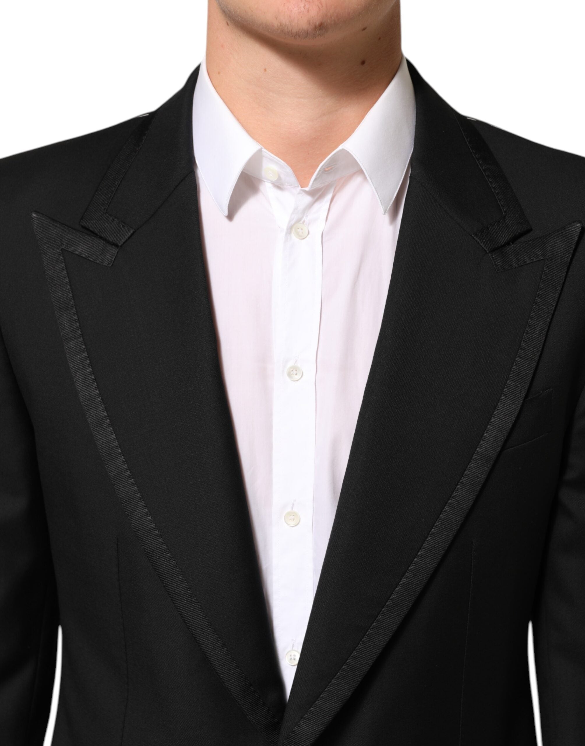 Dolce & Gabbana Black Wool 1 Button Suit Jacket Men Men's Blazer