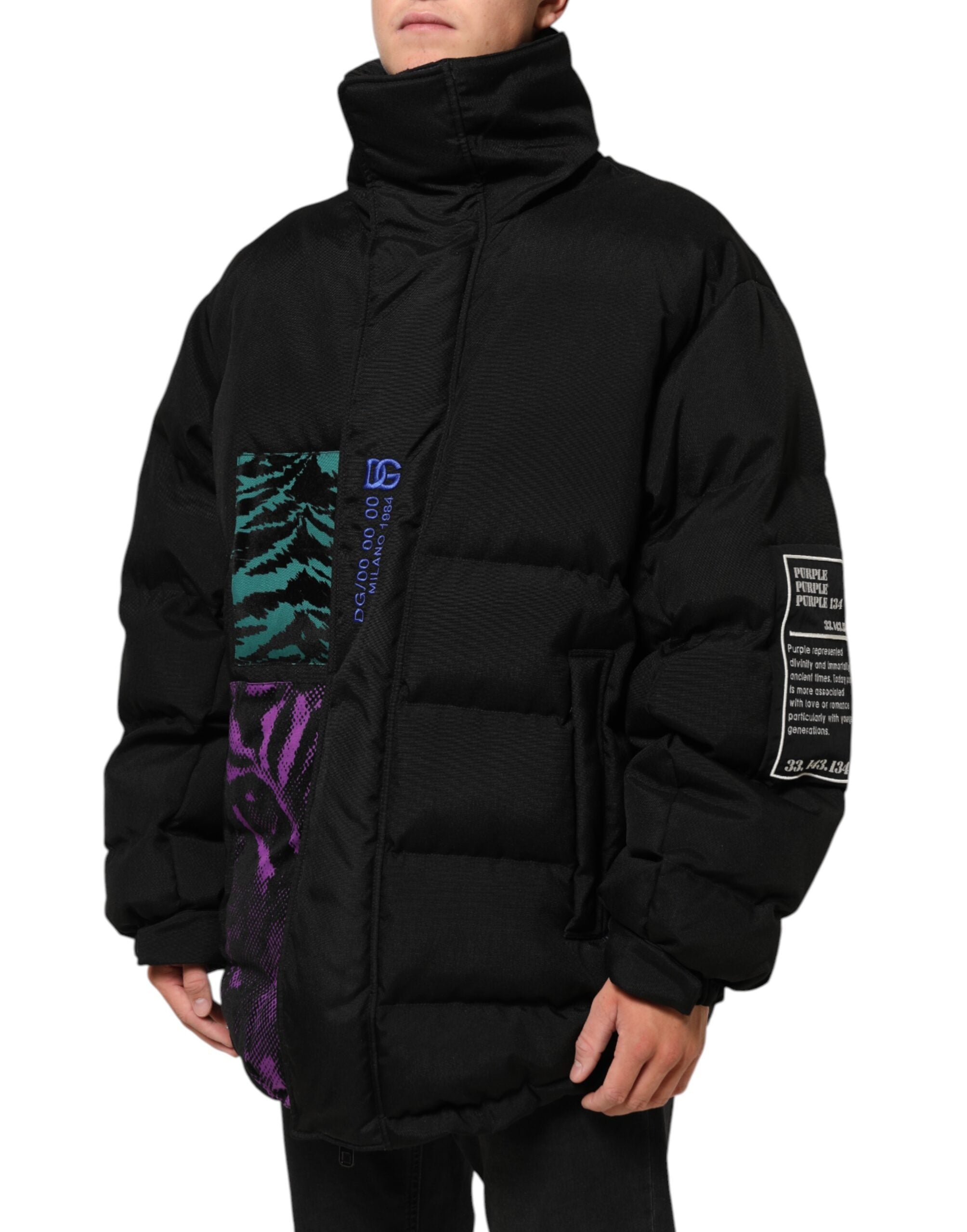 Dolce & Gabbana Black Nylon Puffer Men Full Zip Men's Jacket