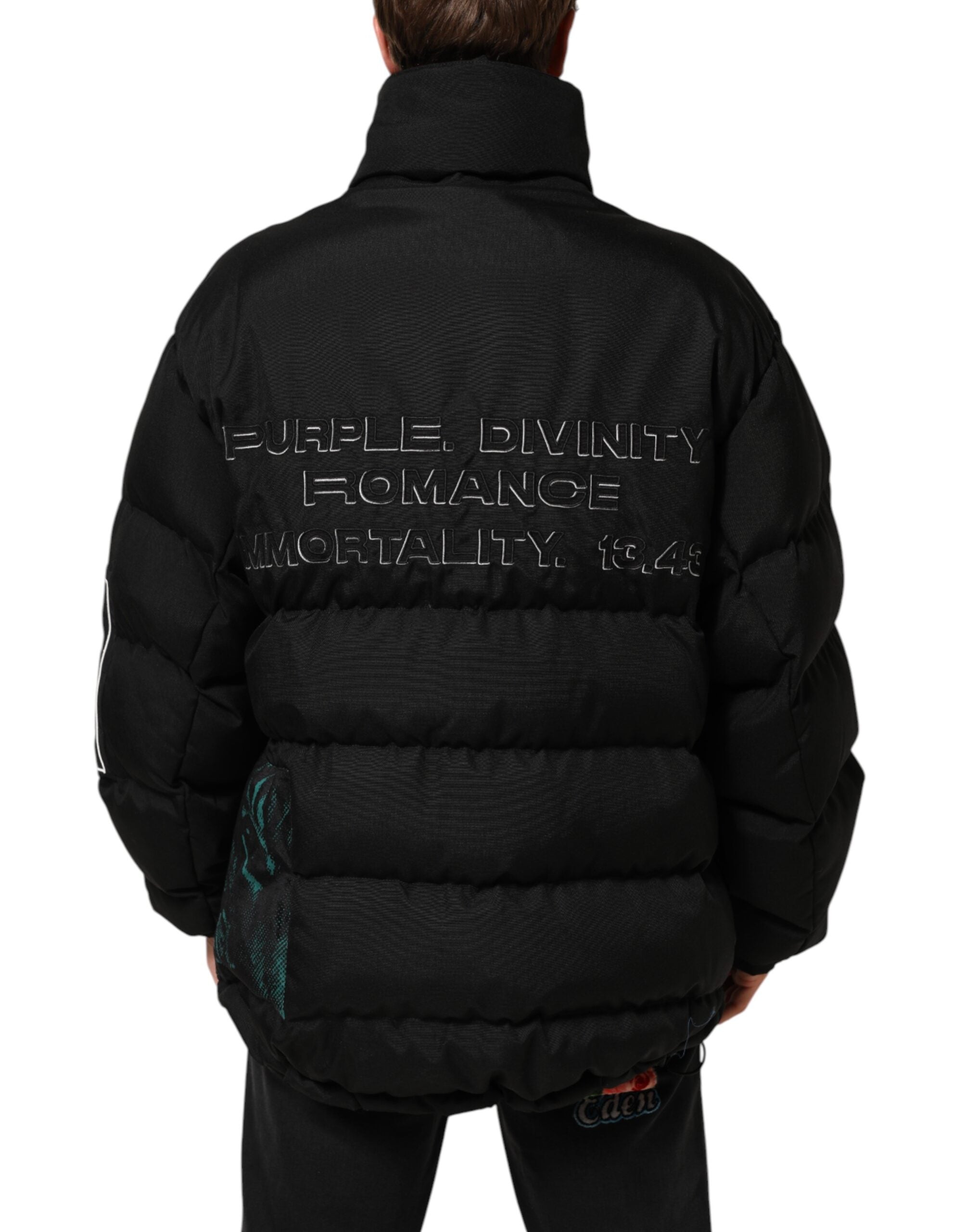 Dolce & Gabbana Black Nylon Puffer Men Full Zip Men's Jacket