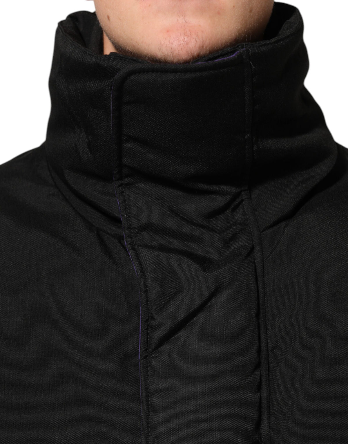 Dolce & Gabbana Black Nylon Puffer Men Full Zip Men's Jacket