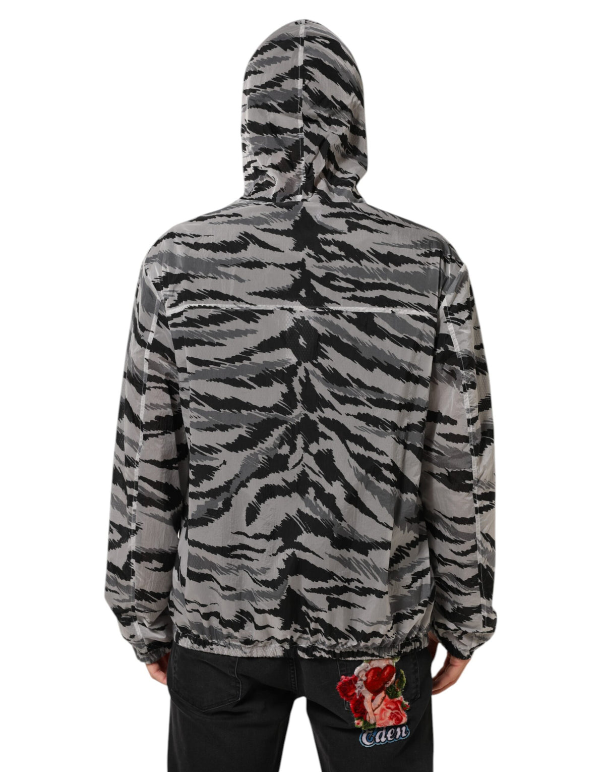 Dolce & Gabbana Gray Camouflage Hooded Sweatshirt Men's Jacket