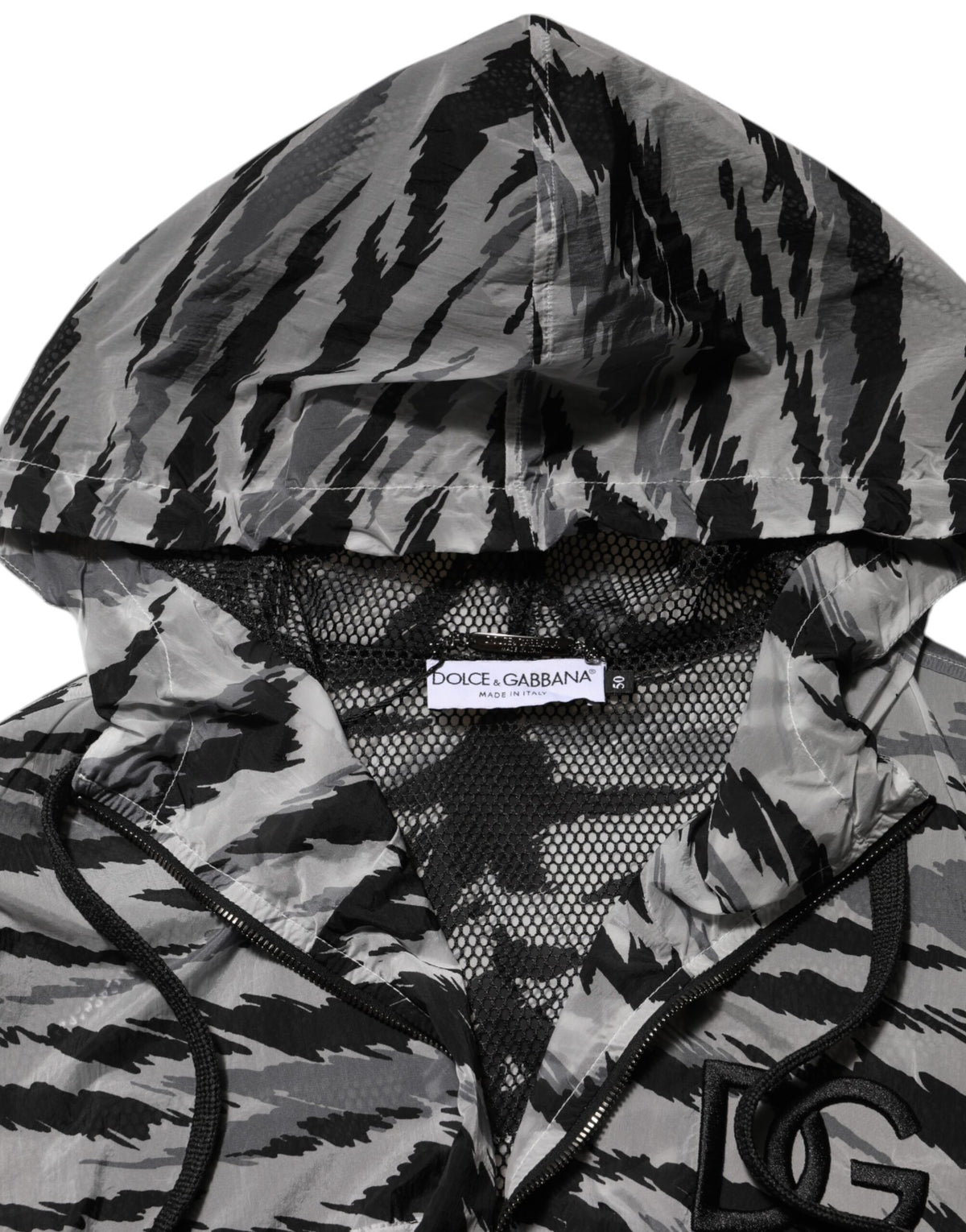 Dolce & Gabbana Gray Camouflage Hooded Sweatshirt Men's Jacket