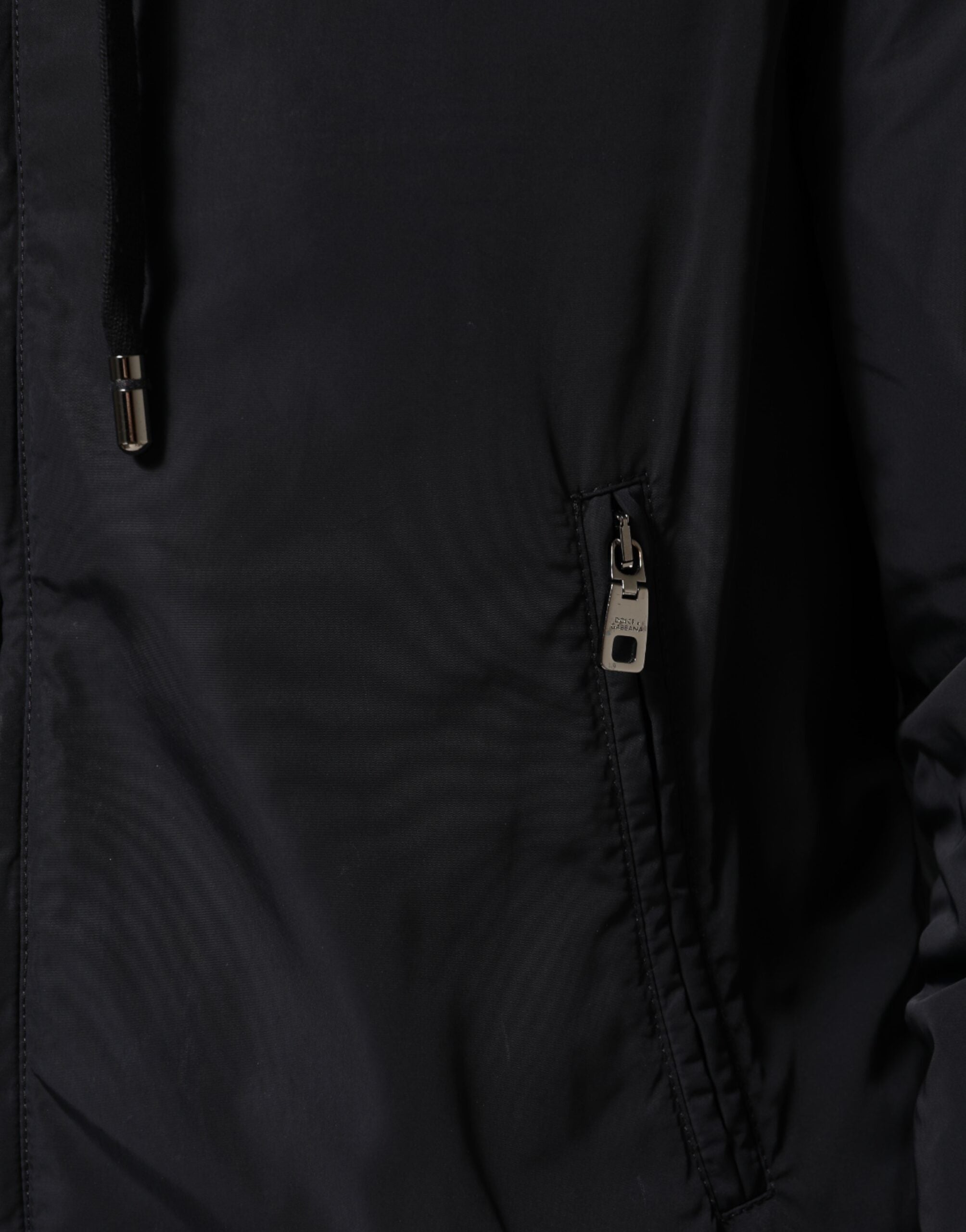Dolce & Gabbana Blue Logo Tape Hooded Full Zip Bomber Men's Jacket (Pre-Owned)