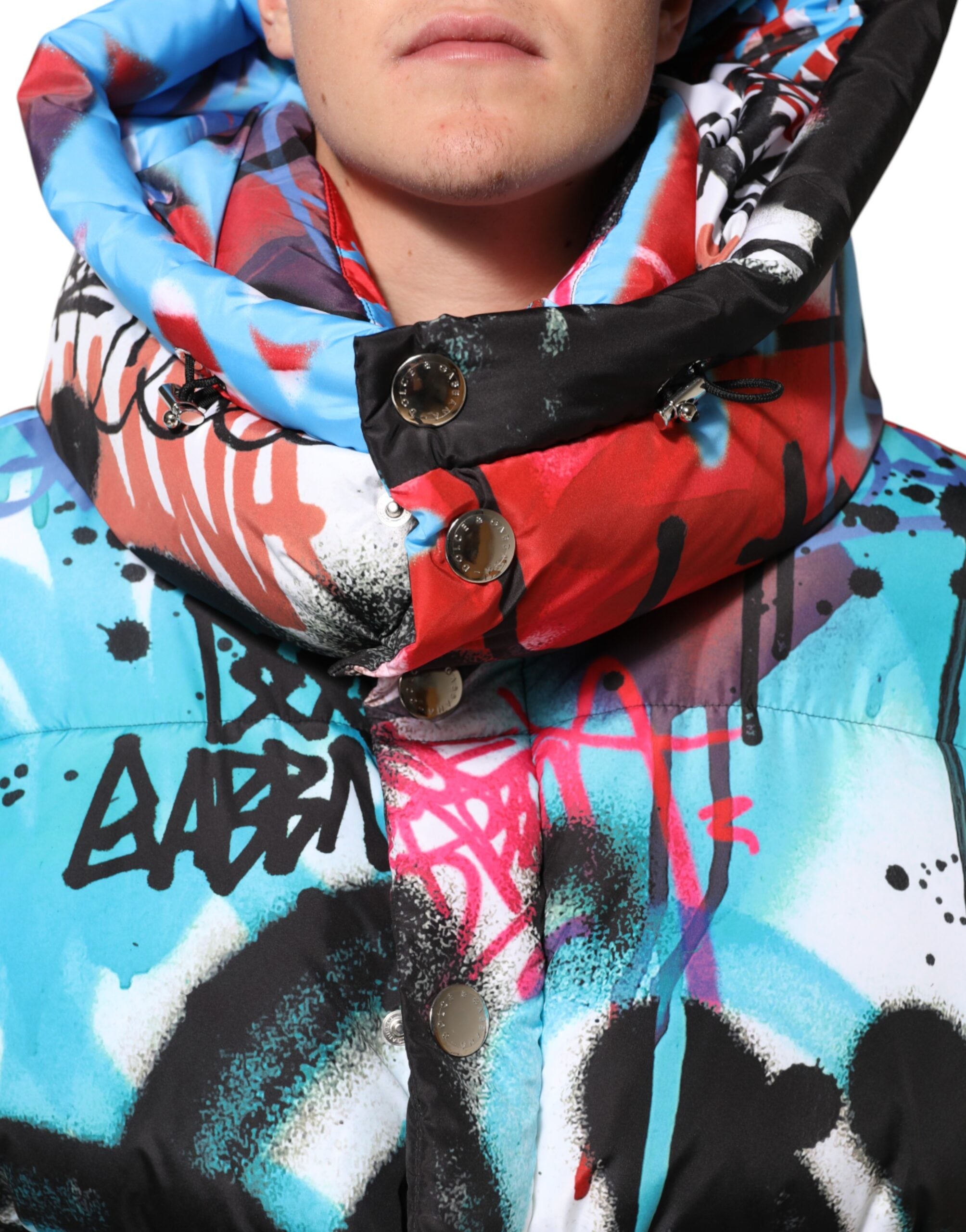 Dolce & Gabbana Multicolor Graffiti Hooded Sportswear Vest Men's Jacket (Pre-Owned)