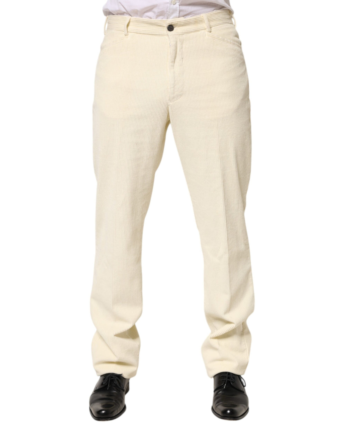 Burberry Beige Corduroy Cotton Straight Men Trouser Men's Pants