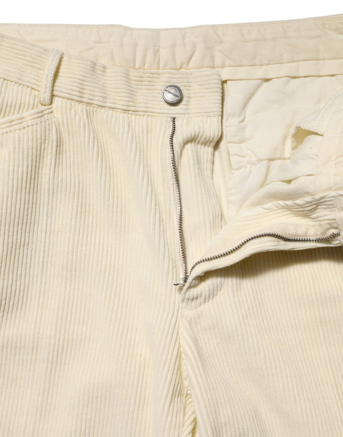 Burberry Beige Corduroy Cotton Straight Men Trouser Men's Pants