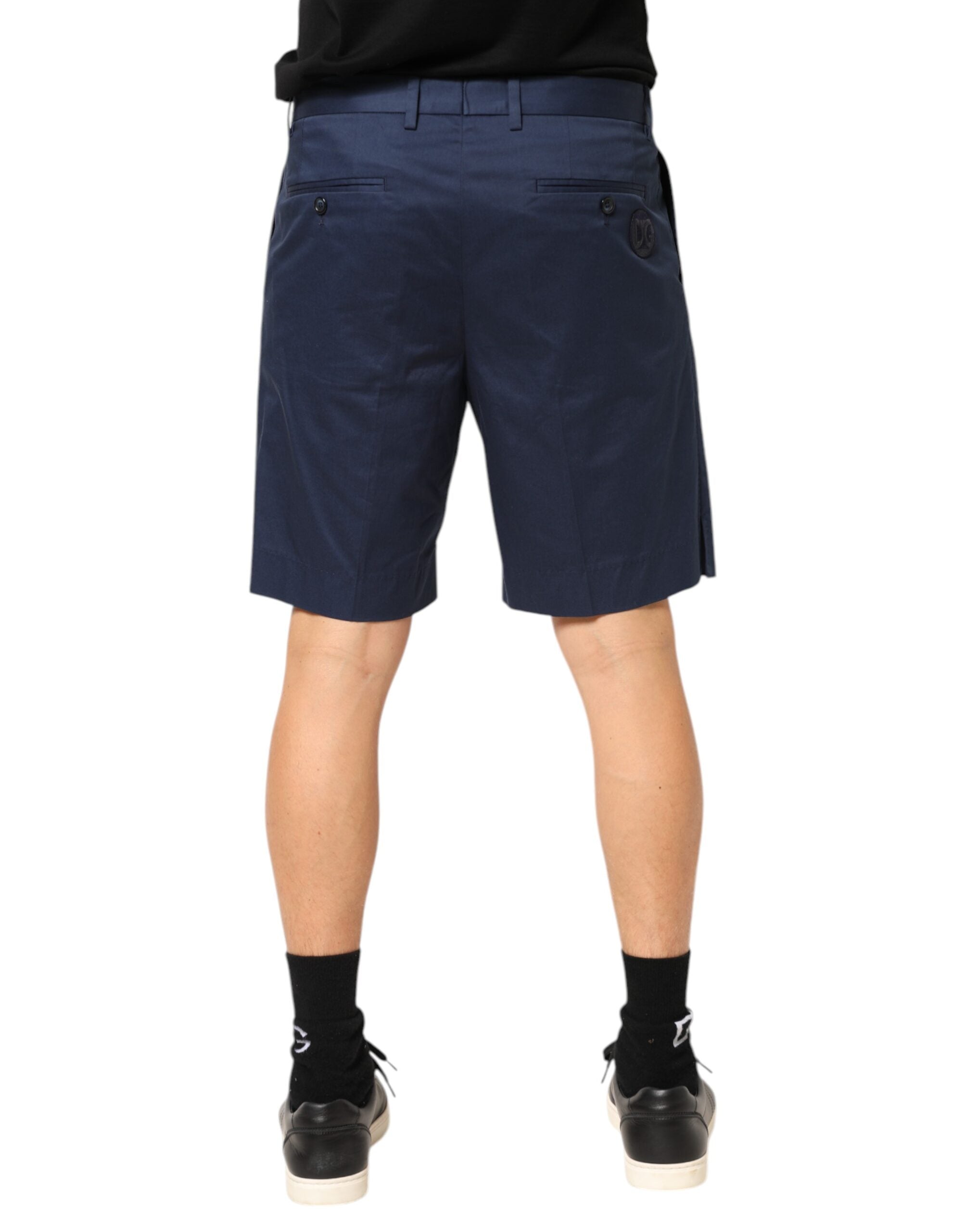 Dolce & Gabbana Blue Cotton Stretch Mid Waist Bermuda Men's Shorts