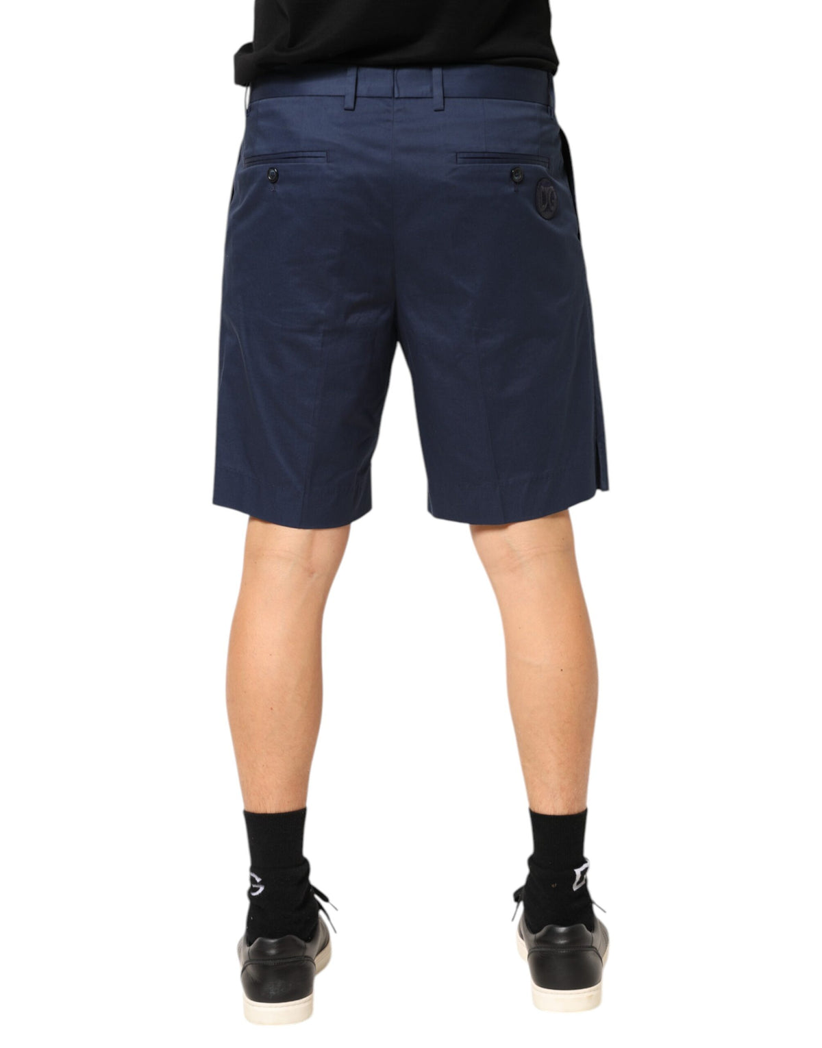 Dolce & Gabbana Blue Cotton Stretch Mid Waist Bermuda Men's Shorts