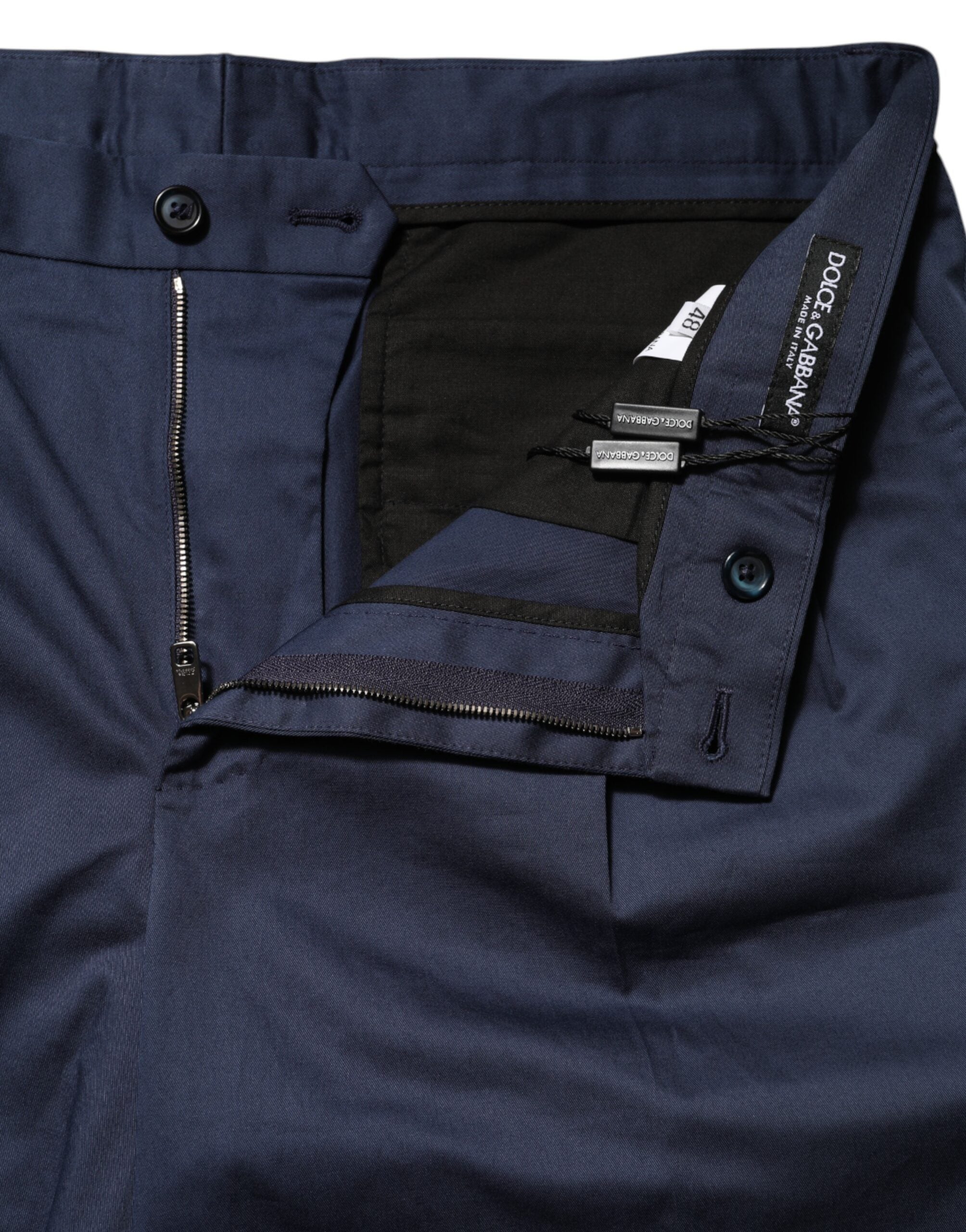Dolce & Gabbana Blue Cotton Stretch Mid Waist Bermuda Men's Shorts