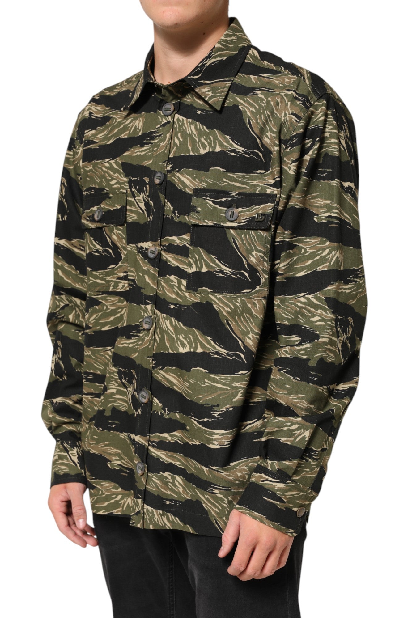 Dolce & Gabbana Multicolor Camouflage Cotton Casual Men's Shirt