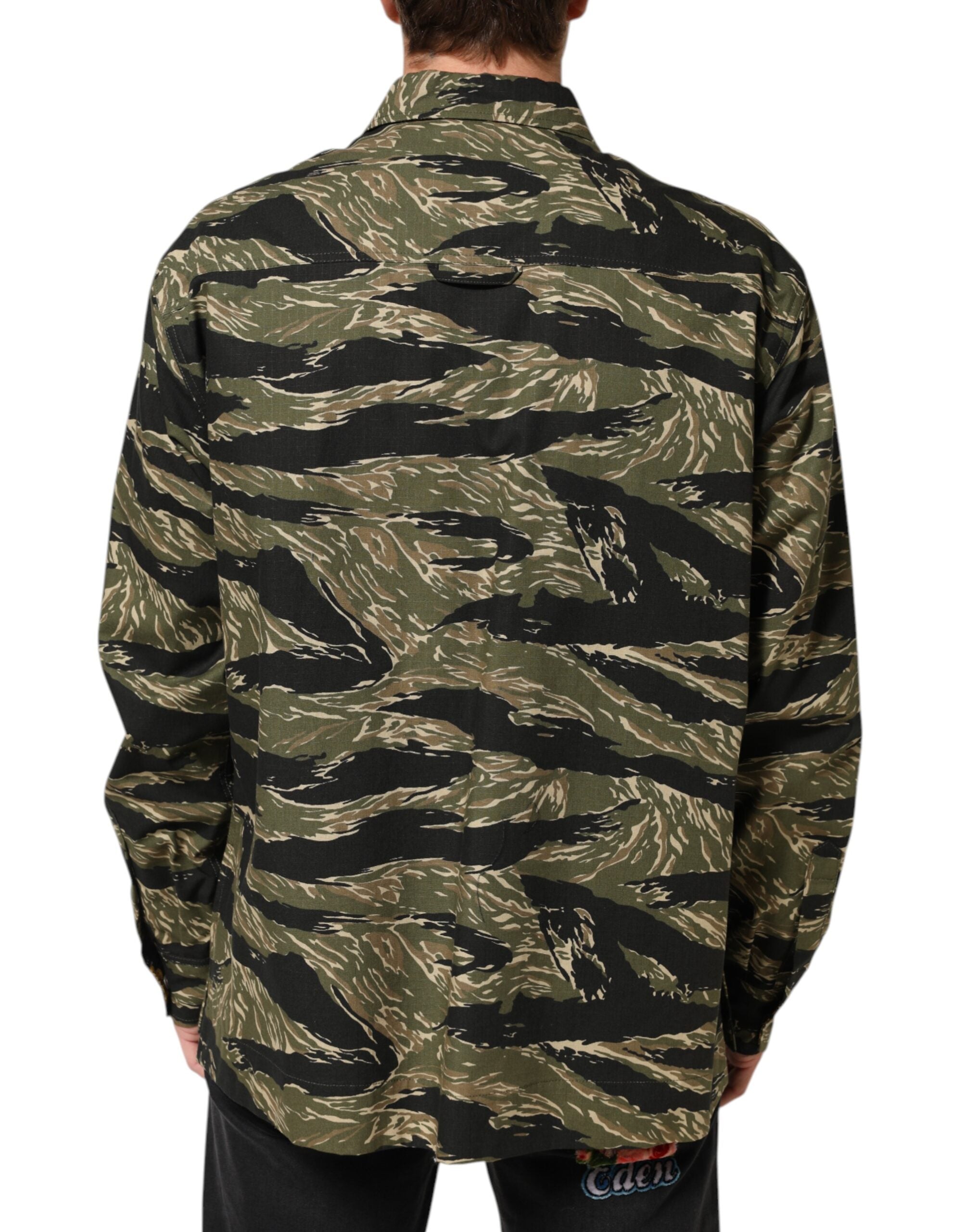 Dolce & Gabbana Multicolor Camouflage Cotton Casual Men's Shirt