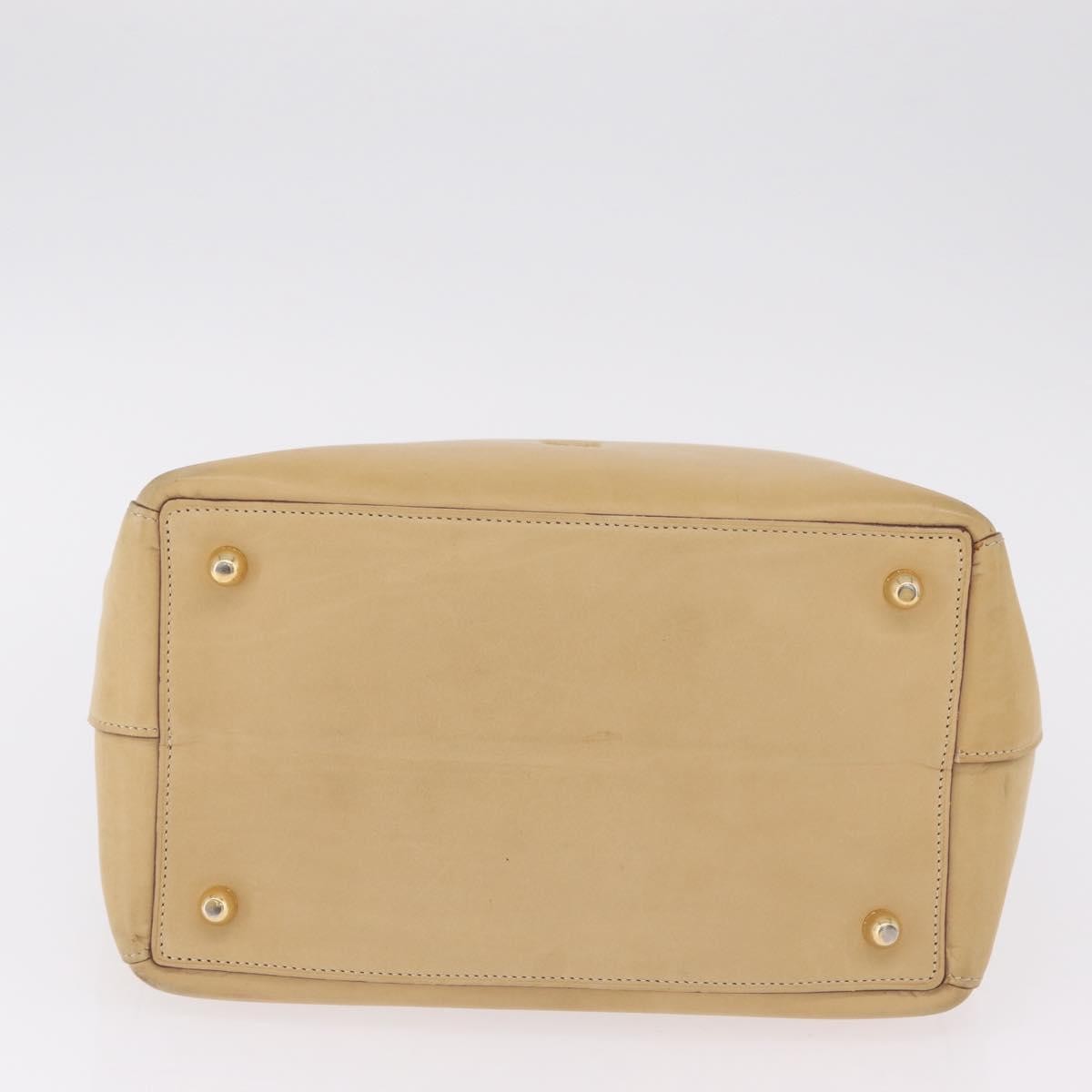 Loewe Papelle Leather Beige Leather Tote Bag Bag (Pre-Owned)