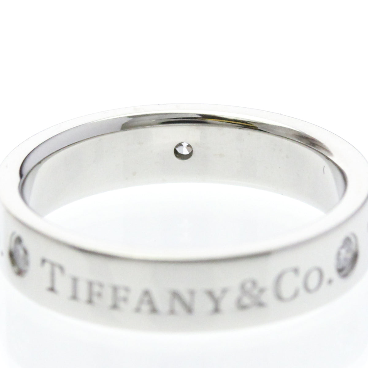 Tiffany & Co. Classic Wedding Band 3 Diamonds 18K Yellow Gold Silver Platinum Ring Jewelry (Pre-Owned)