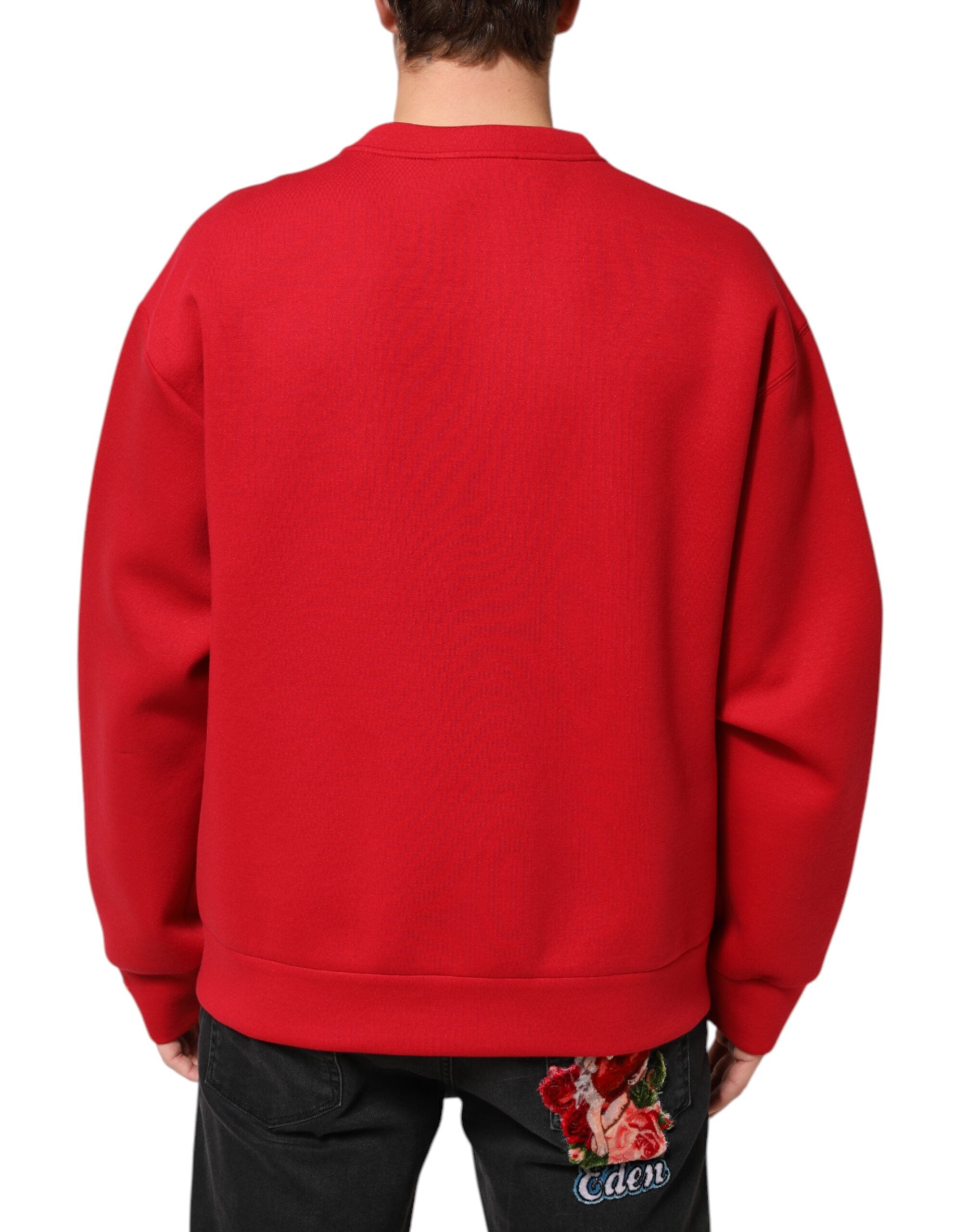 Dolce & Gabbana Red DG Logo Crew Neck Men Sweatshirt Men's Sweater