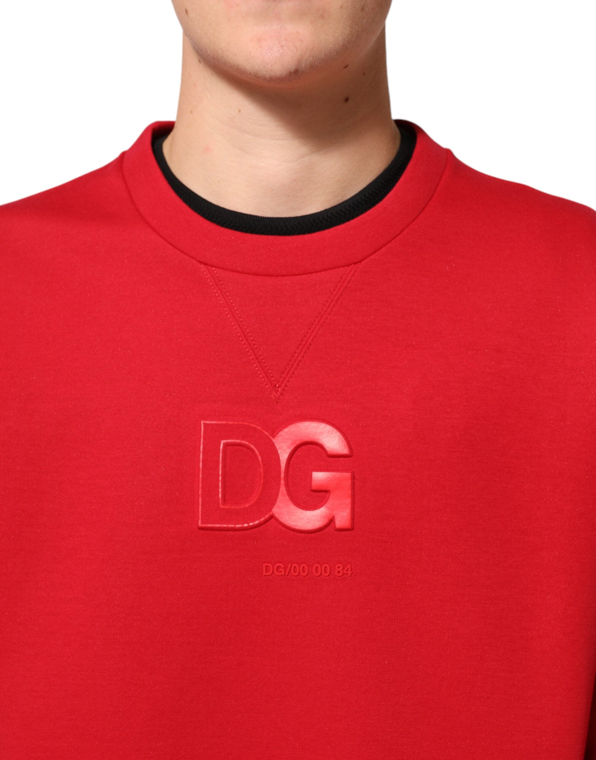 Dolce & Gabbana Red DG Logo Crew Neck Men Sweatshirt Men's Sweater
