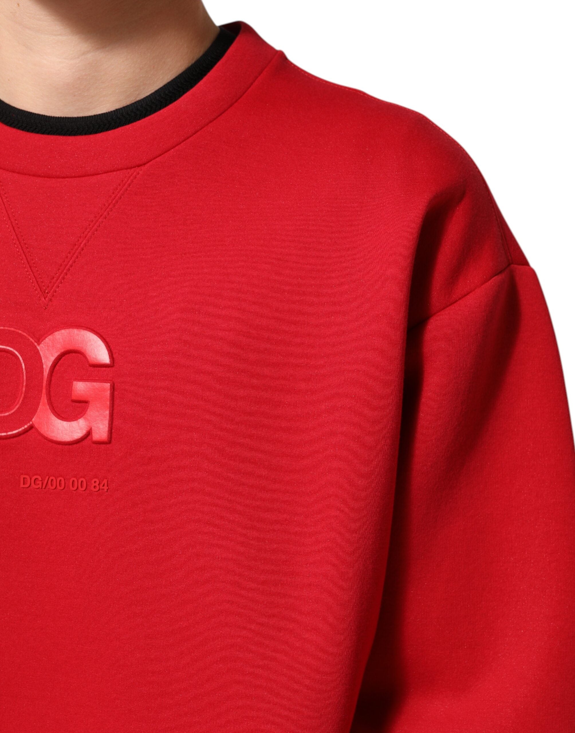 Dolce & Gabbana Red DG Logo Crew Neck Men Sweatshirt Men's Sweater