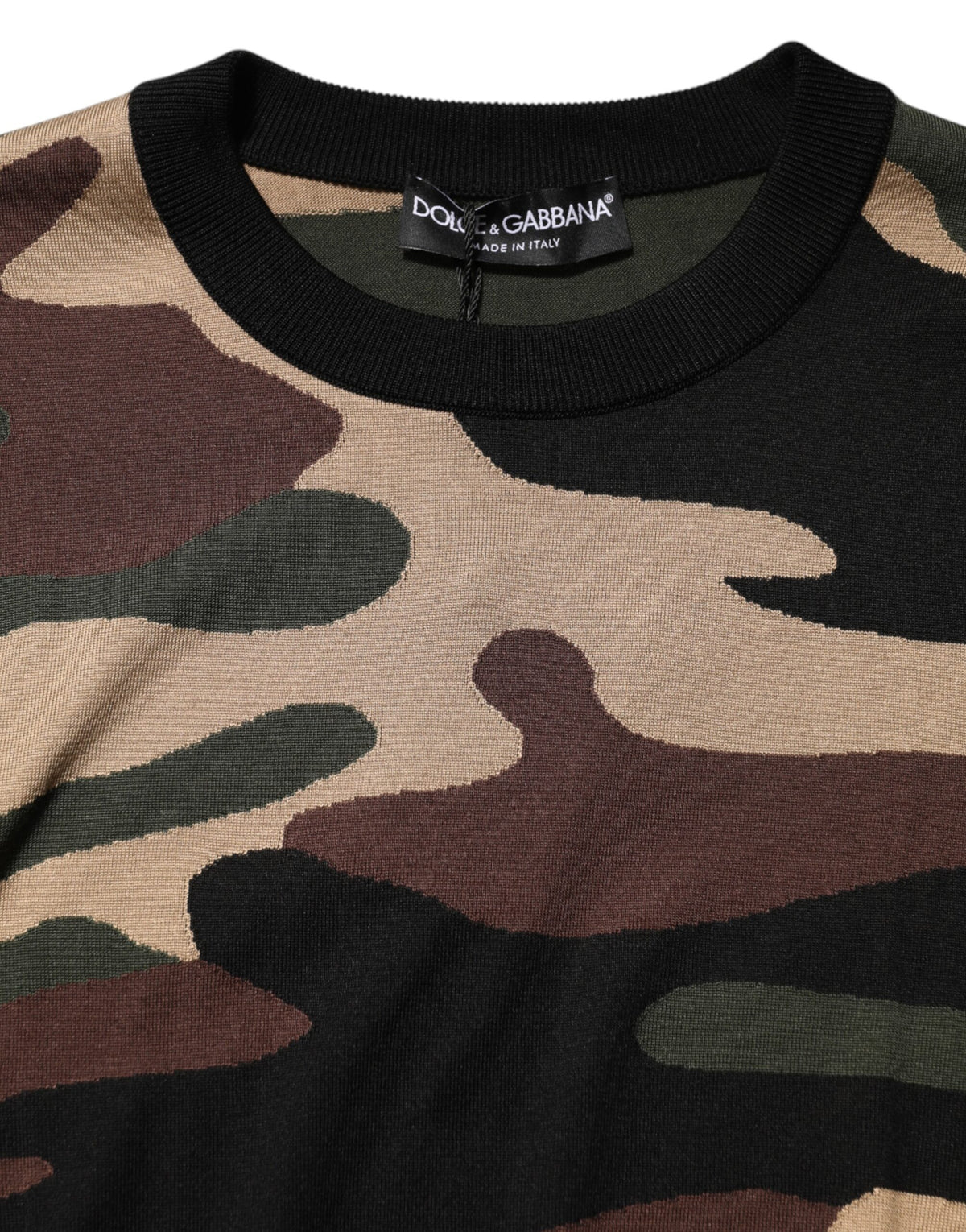 Dolce & Gabbana Multicolor Camouflage Crew Neck Men Pullover Men's Sweater