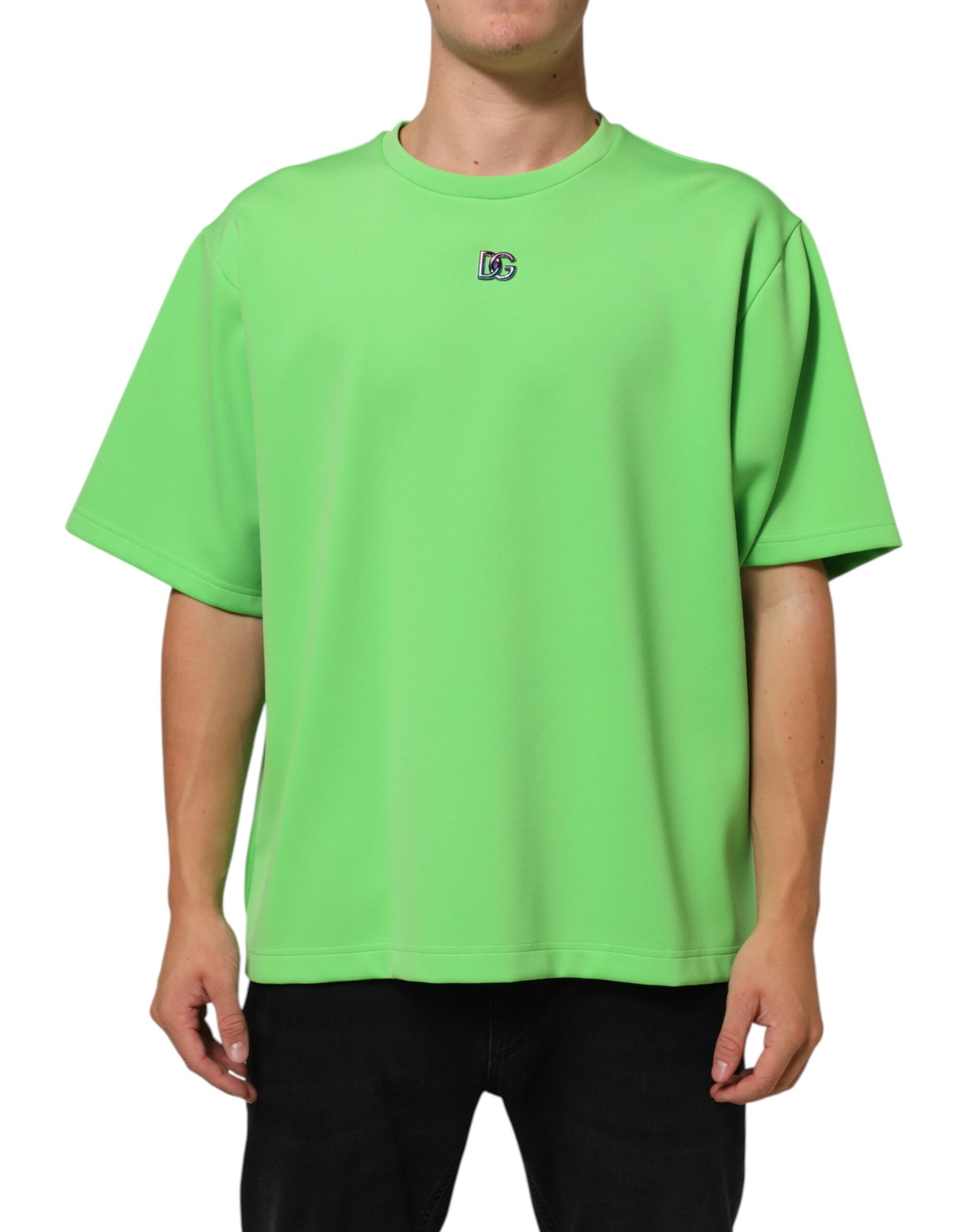 Dolce & Gabbana Green Logo Crew Neck Short Sleeves Men's T-shirt