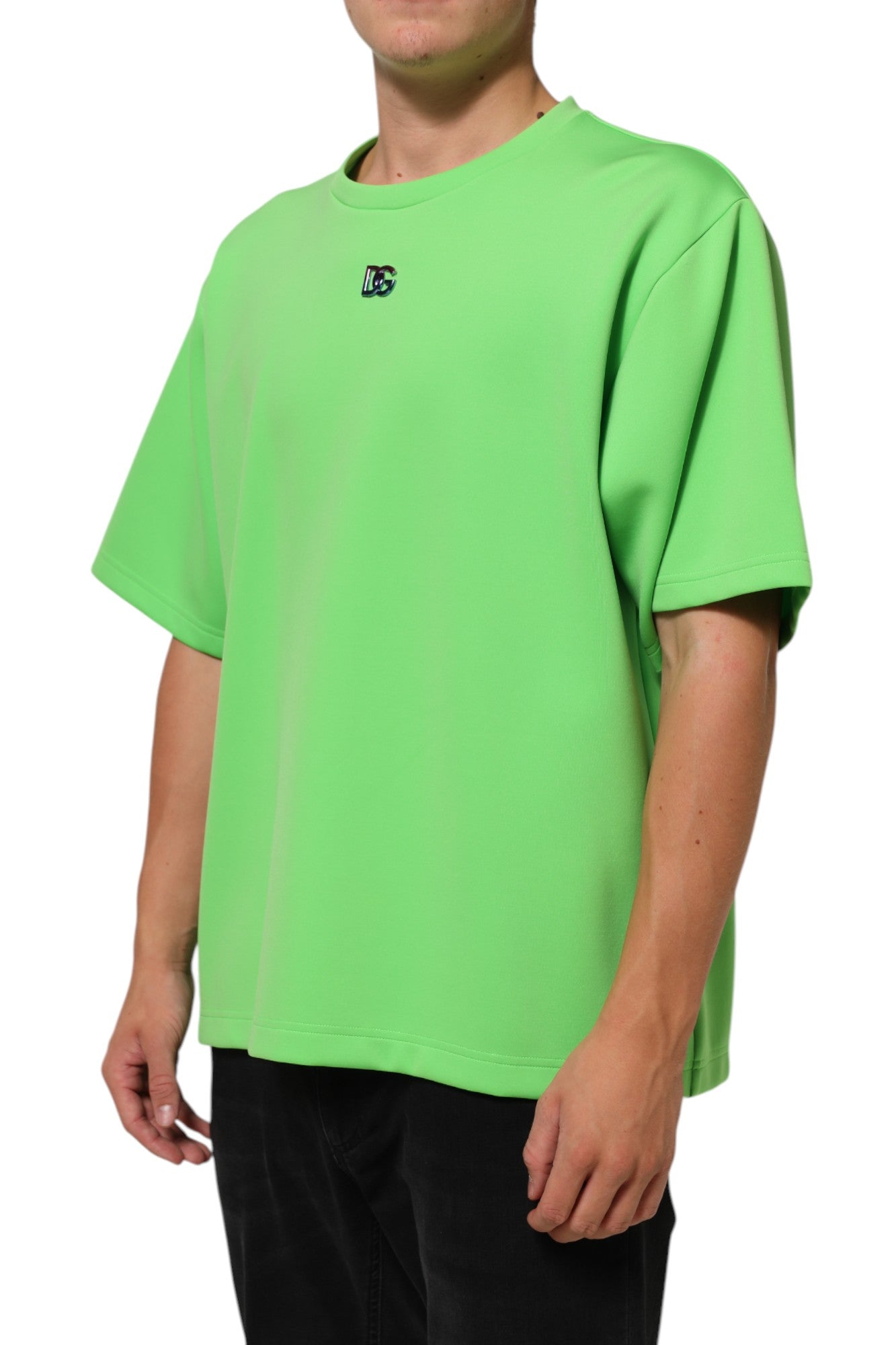Dolce & Gabbana Green Logo Crew Neck Short Sleeves Men's T-shirt