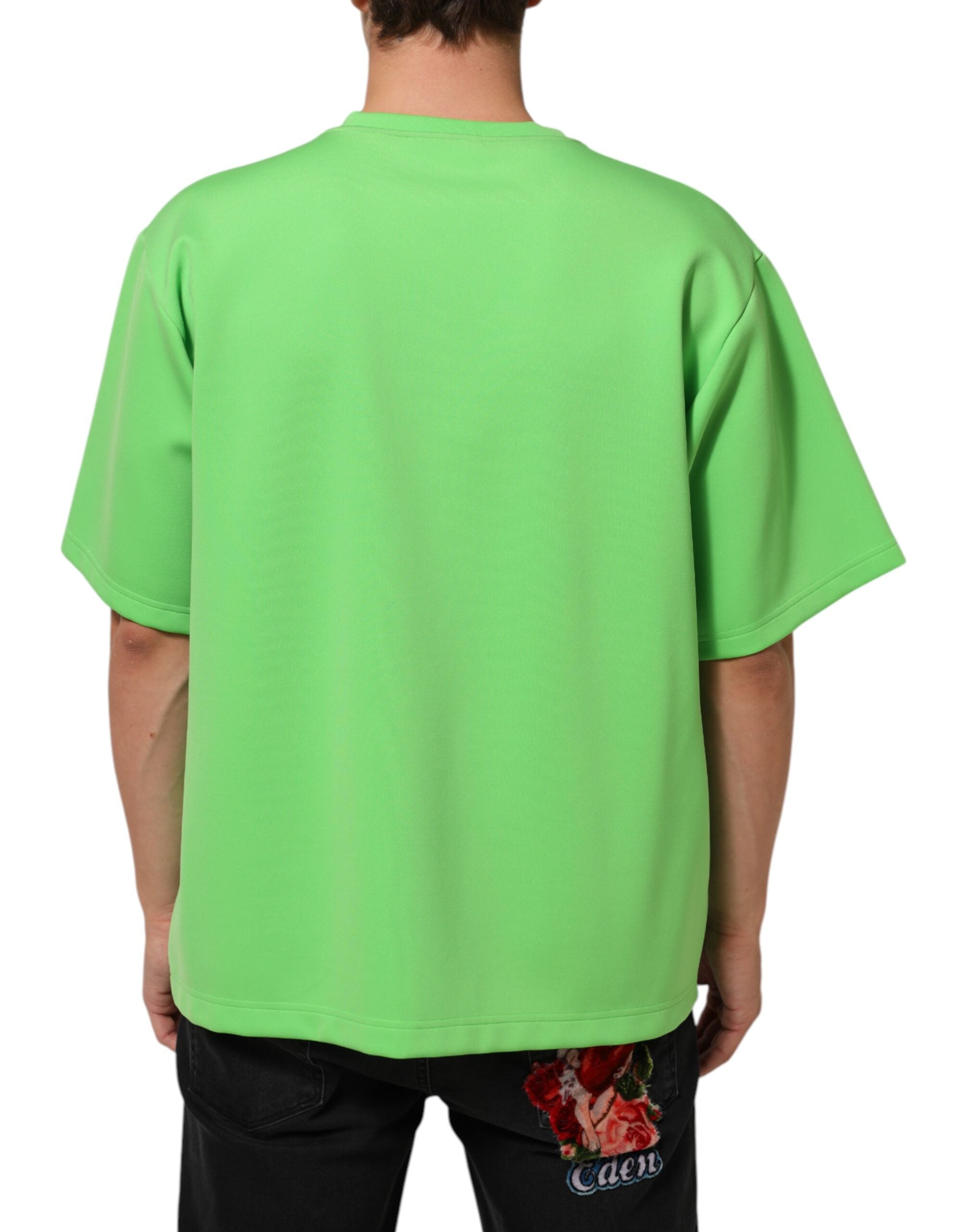 Dolce & Gabbana Green Logo Crew Neck Short Sleeves Men's T-shirt