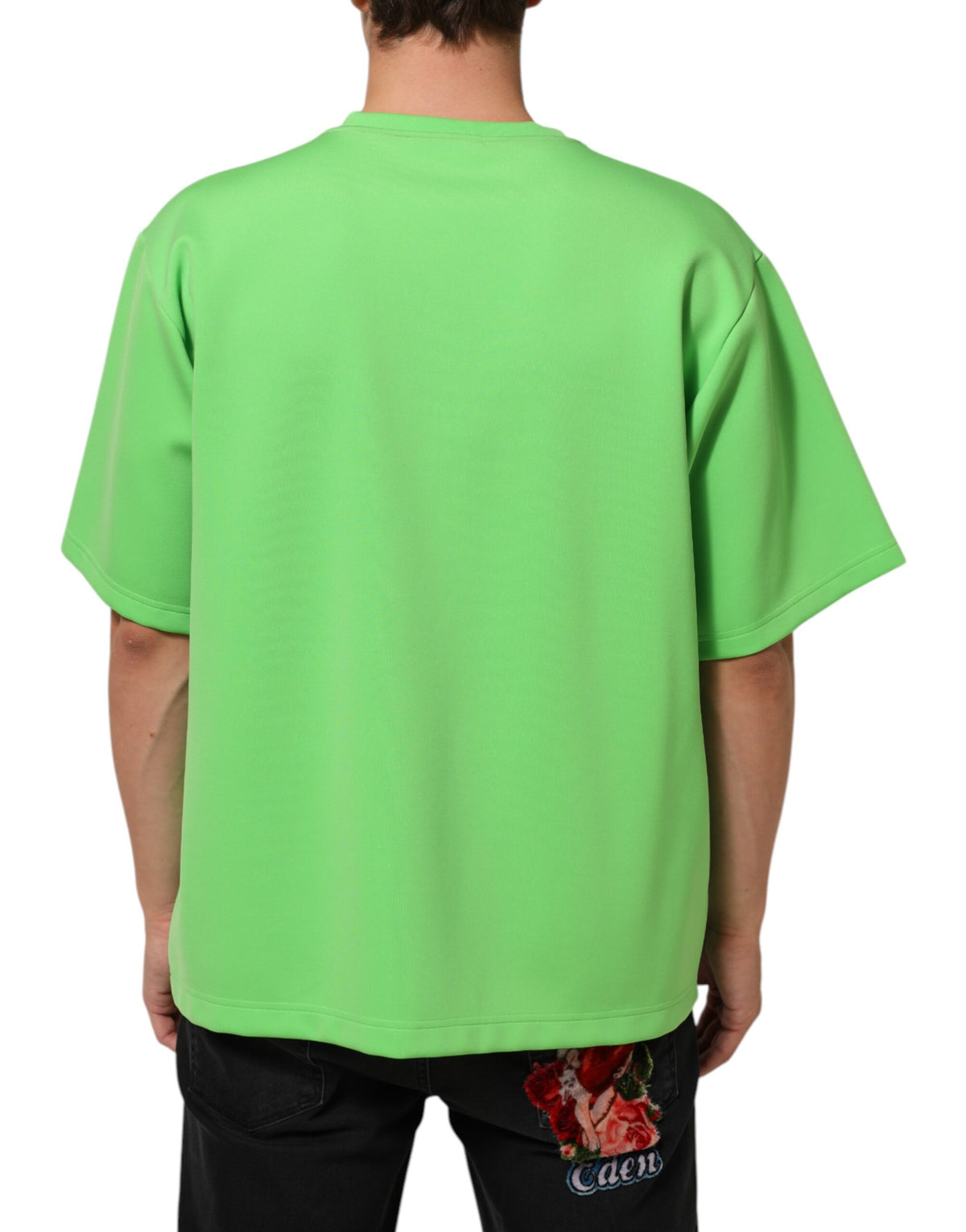 Dolce & Gabbana Green Logo Crew Neck Short Sleeves Men's T-shirt