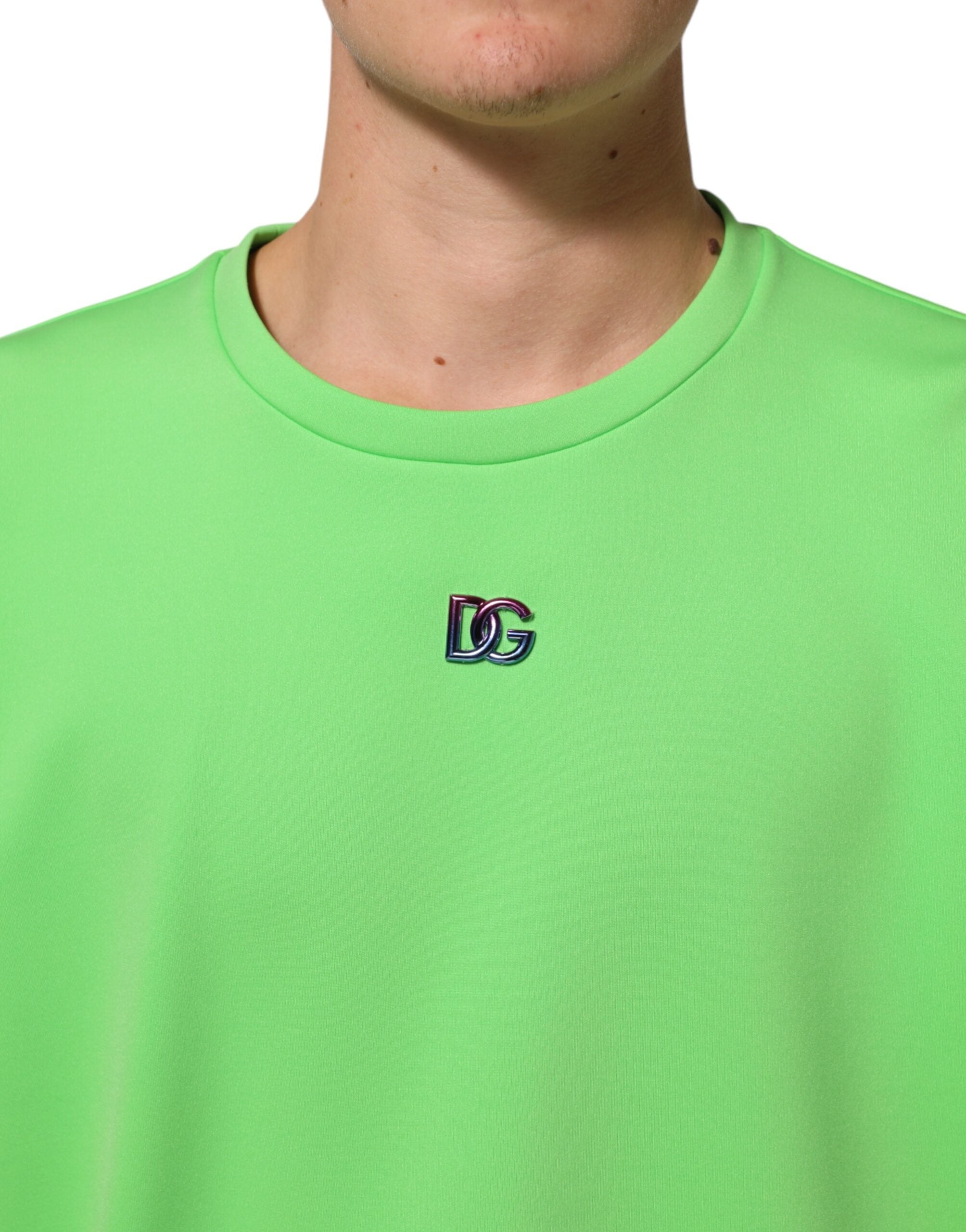 Dolce & Gabbana Green Logo Crew Neck Short Sleeves Men's T-shirt