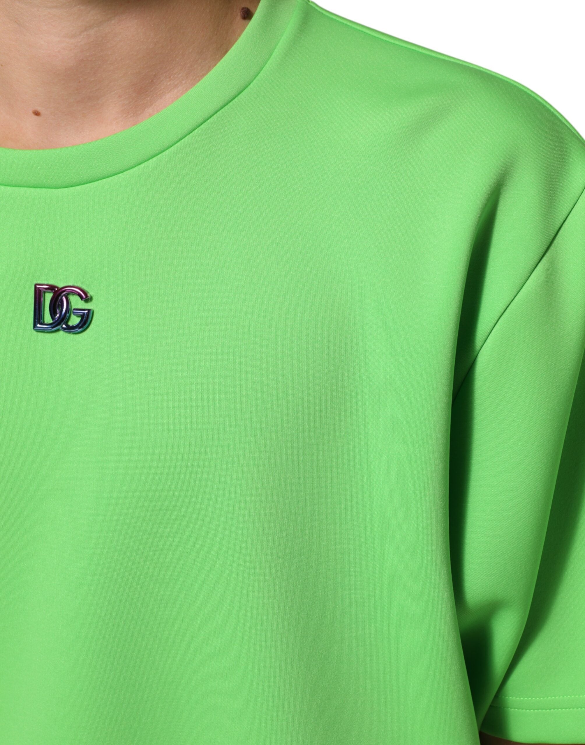 Dolce & Gabbana Green Logo Crew Neck Short Sleeves Men's T-shirt