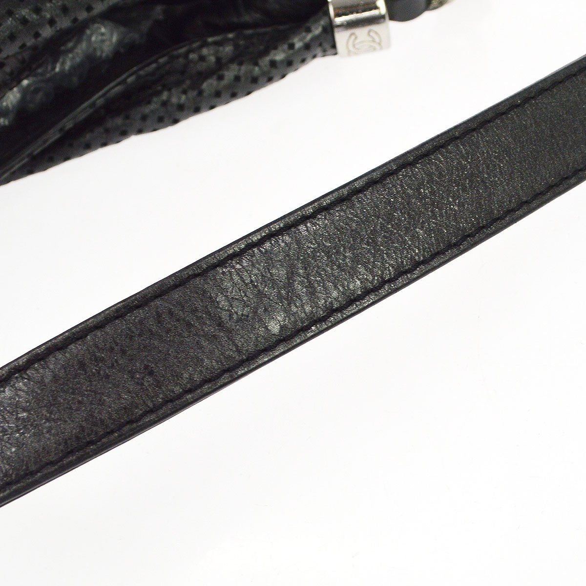 Chanel Rodeo Drive Hobo Perforated Leather Black Leather Shoulder Bag Bag (Pre-Owned)