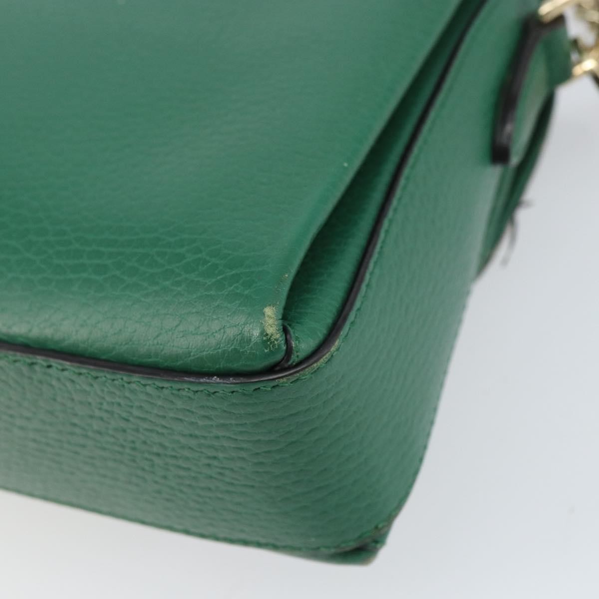 Gucci Interlocking Chain Leather Green Leather Shoulder Bag Bag (Pre-Owned)