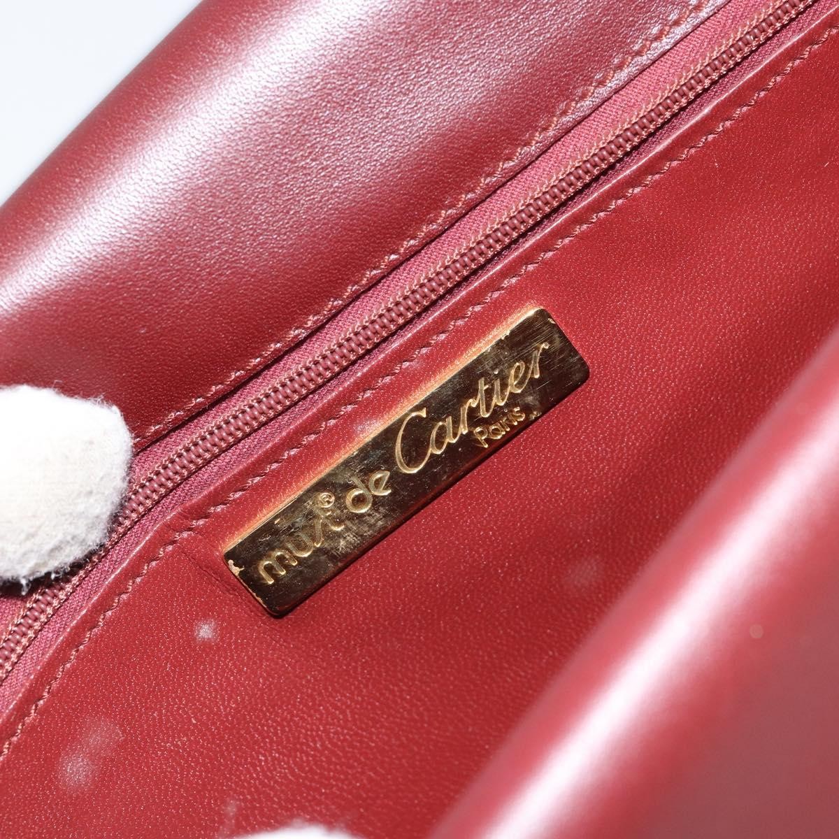 Cartier Must De Cartier Leather Burgundy Leather Shoulder Bag Bag (Pre-Owned)