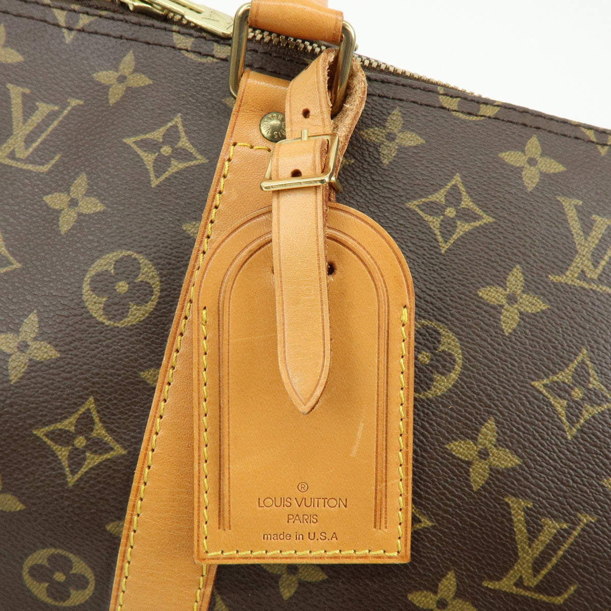 Louis Vuitton Keepall Bandouliere Monogram Canvas Brown Canvas Travel Bag Bag (Pre-Owned)