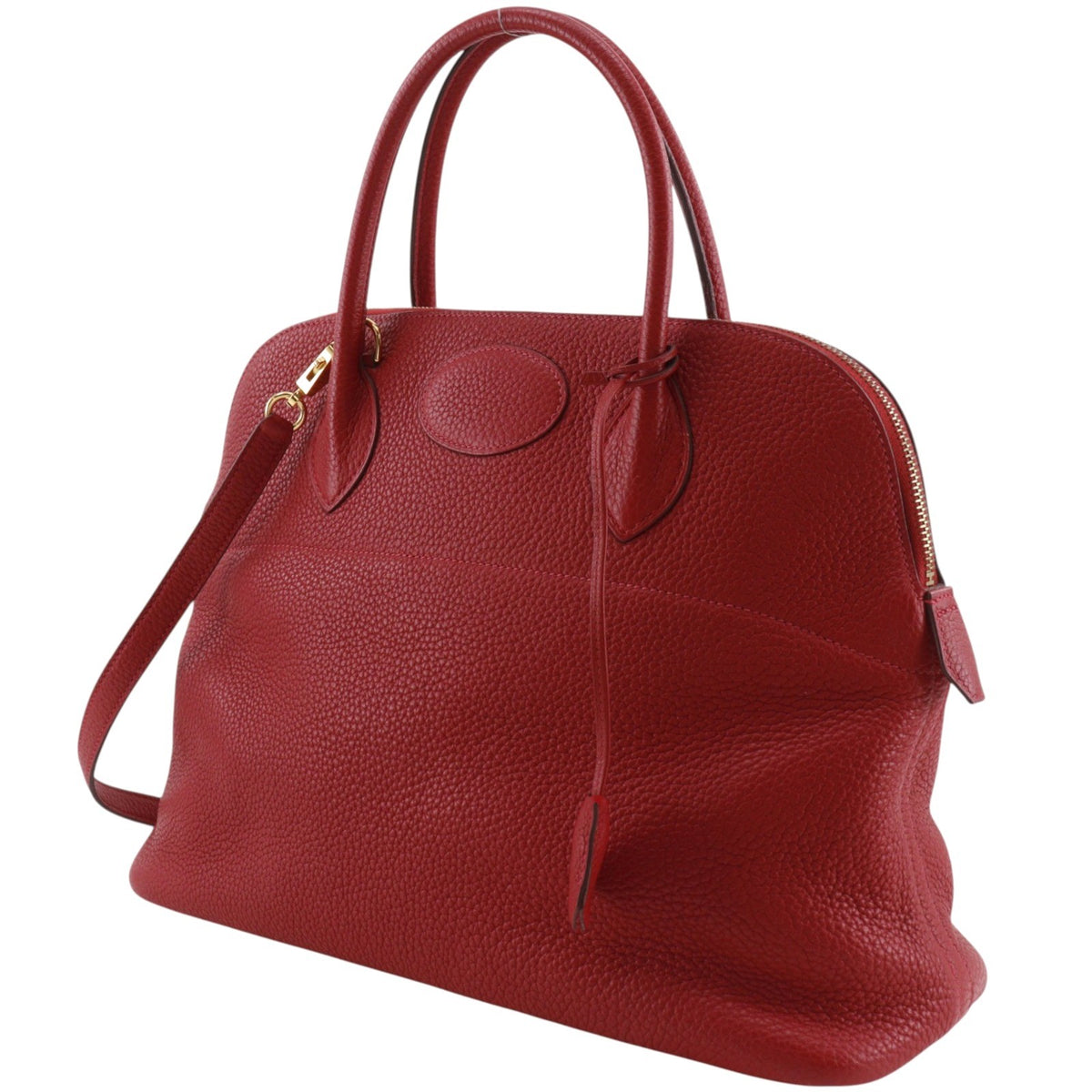 Hermes Bolide Clemence Red Leather Handbag (Pre-Owned)