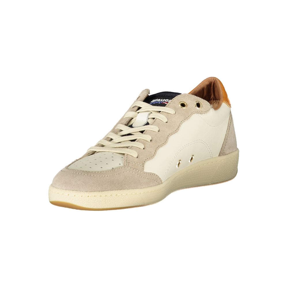 Blauer White Leather Men Men's Sneaker