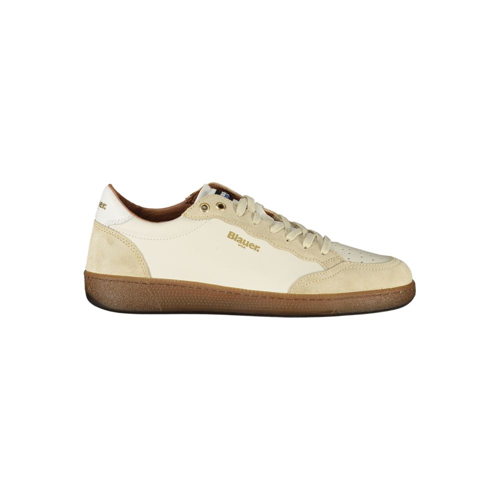 Blauer White Leather Men Men's Sneaker